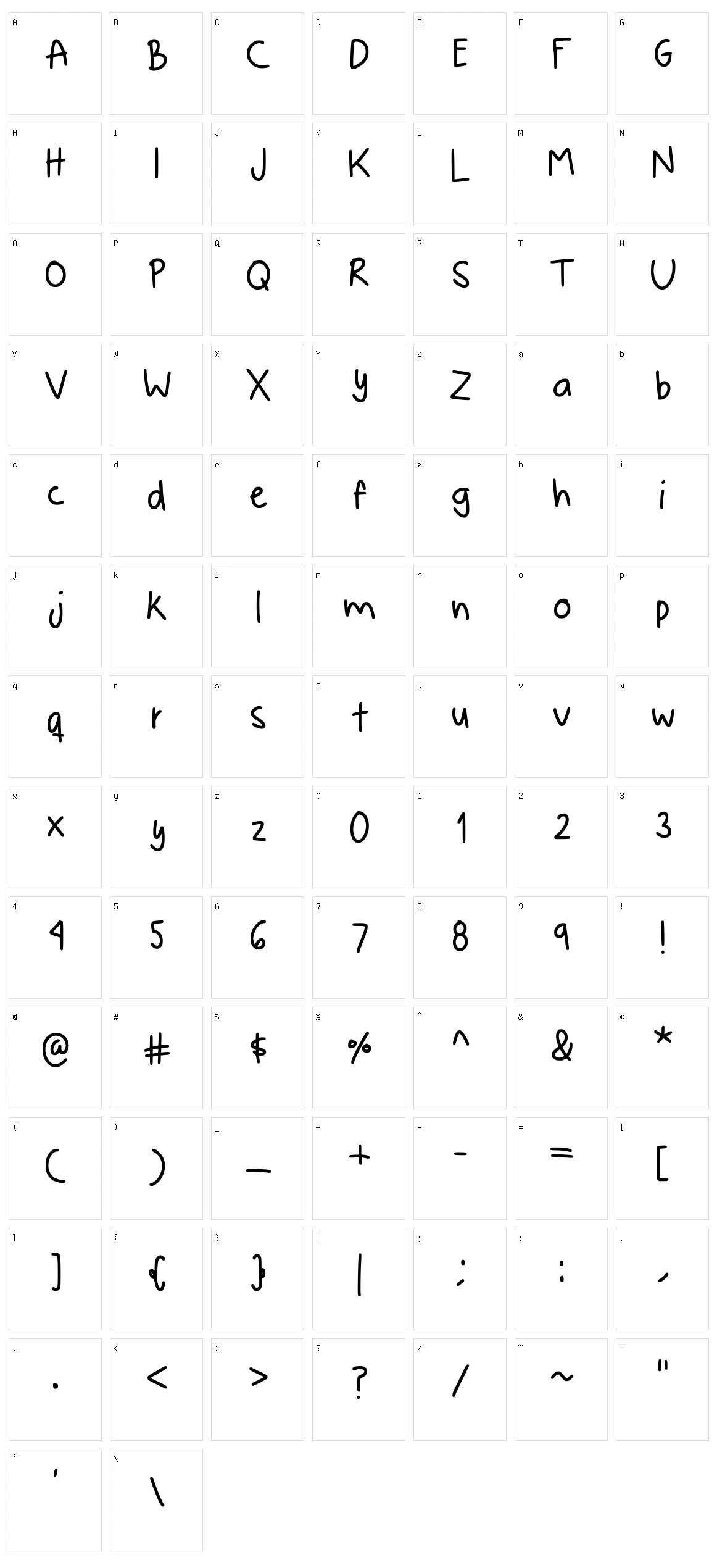 Binarism Surf Character Set