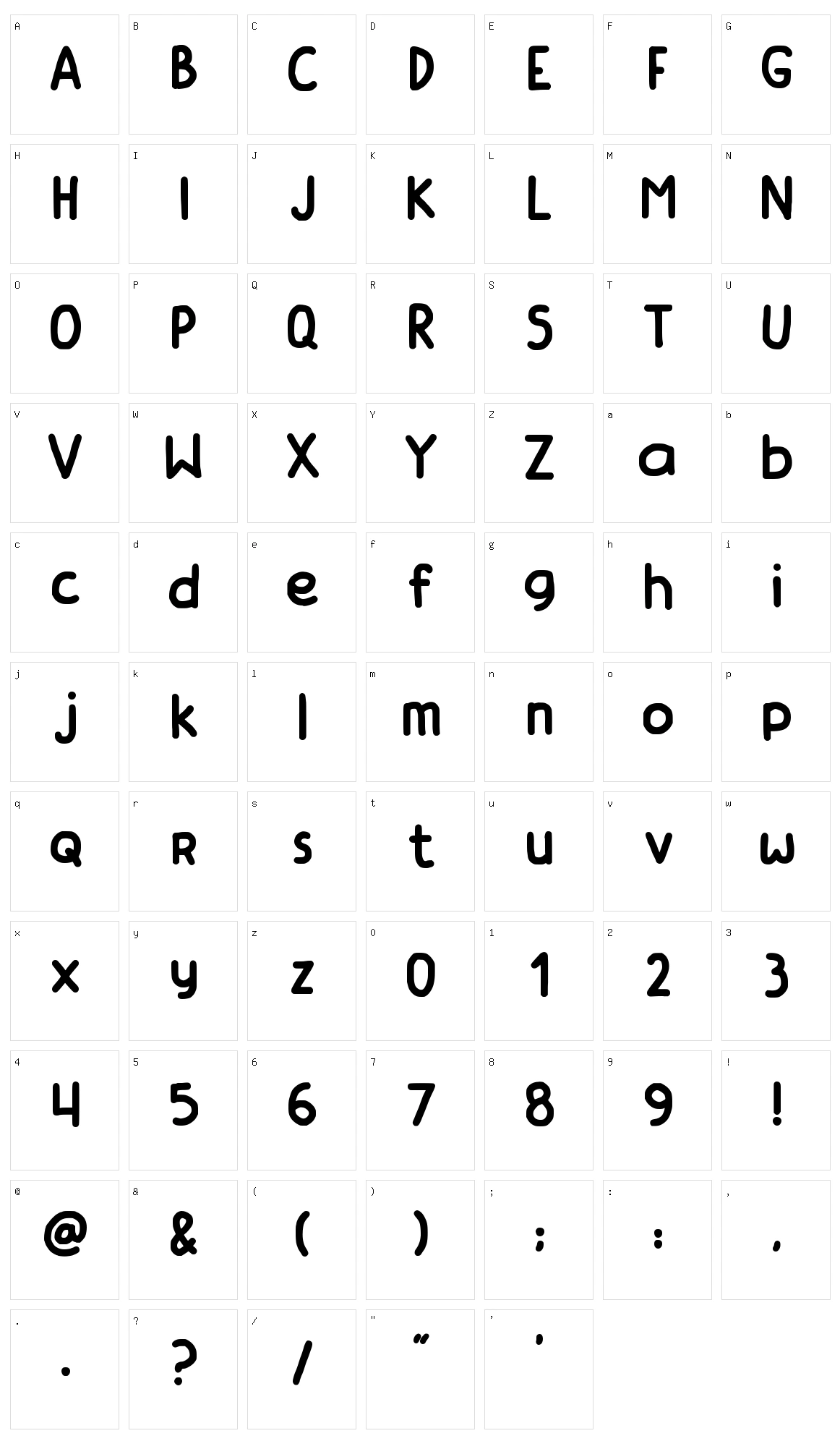 Bingah Character Set