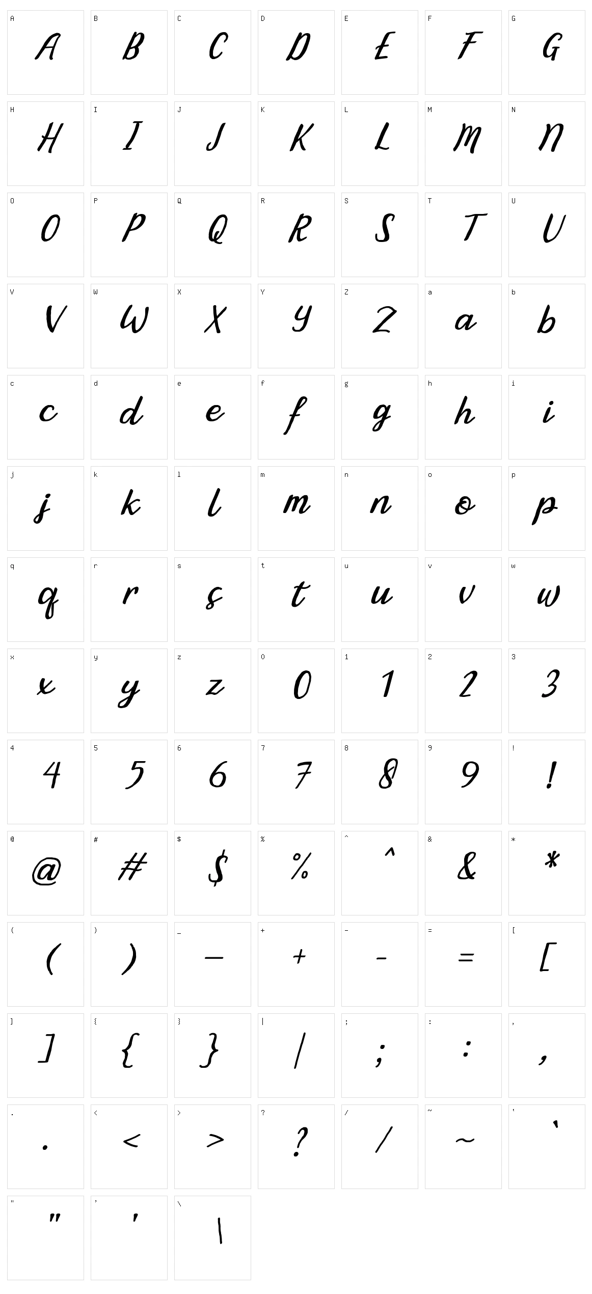 Bintar Character Set