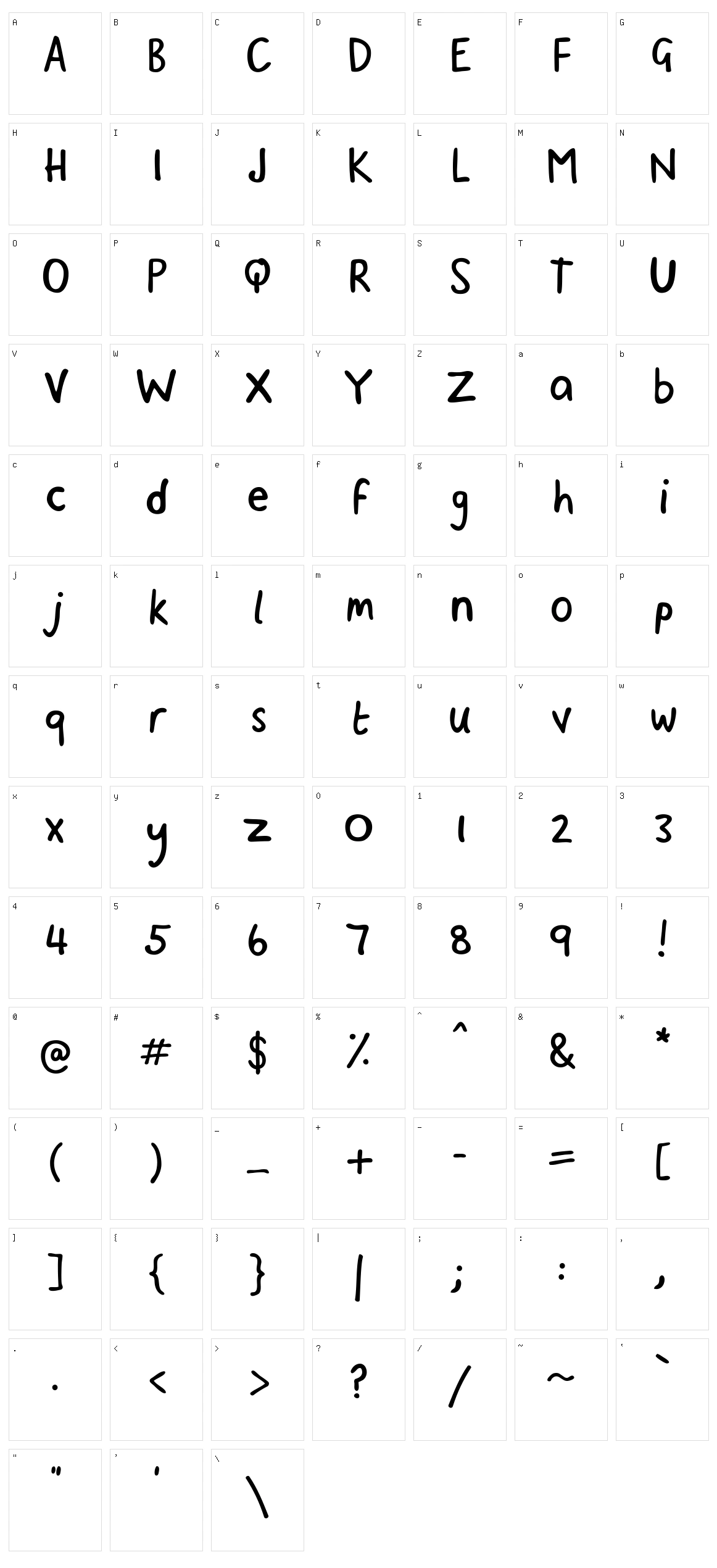 Binx Character Set