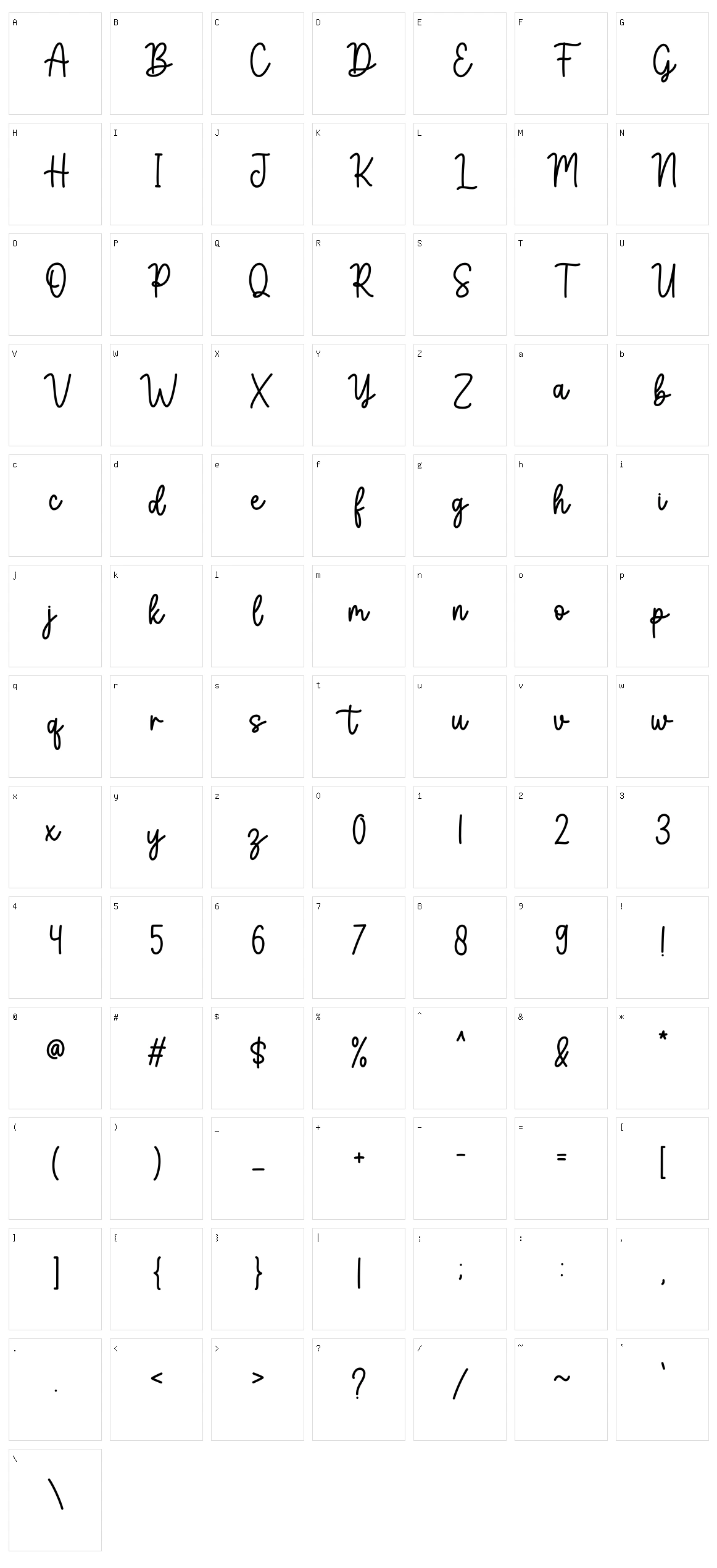 Birgitta Character Set