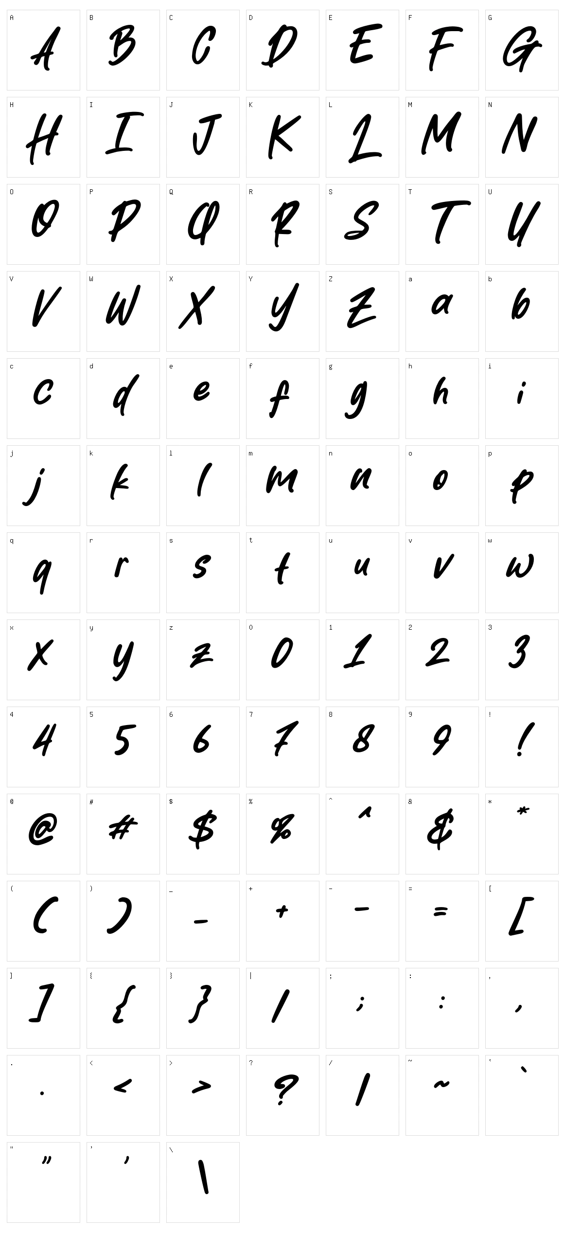 Bitcheese Character Set