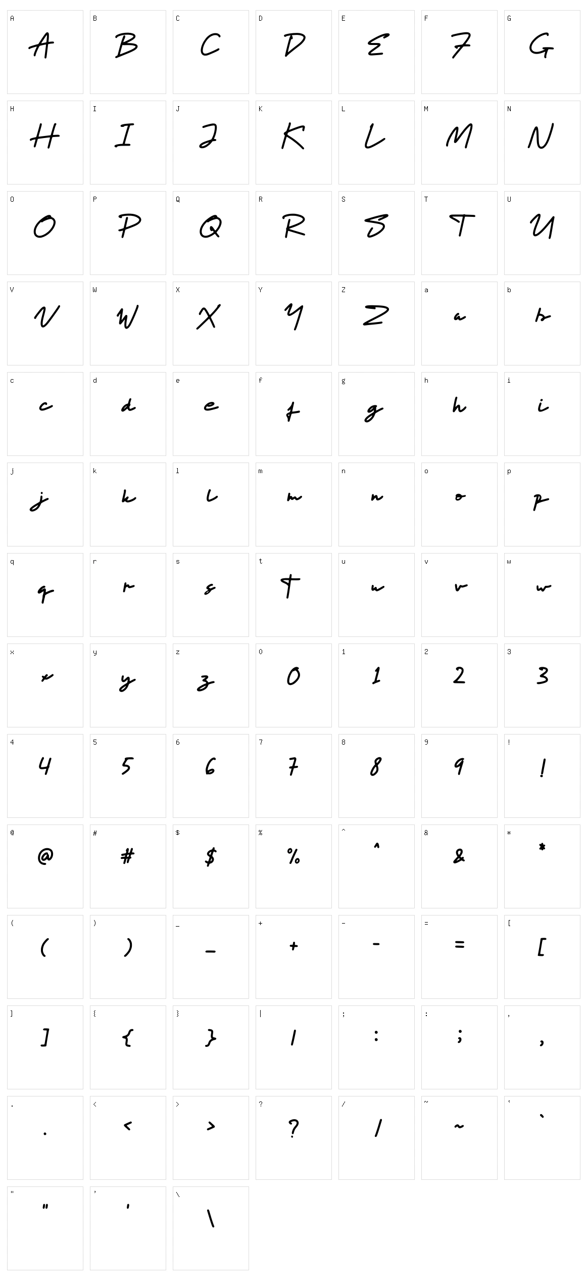 Bitter Ballen Character Set