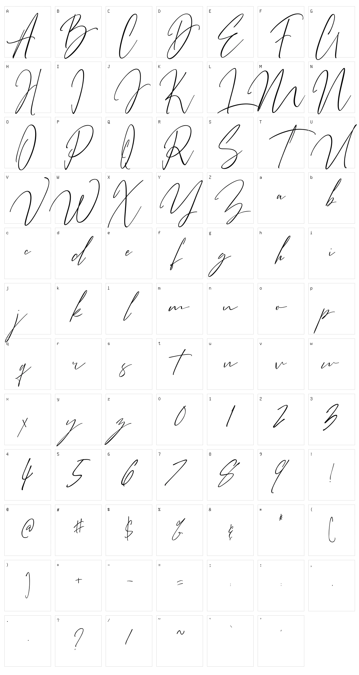 Bitter Mind Character Set