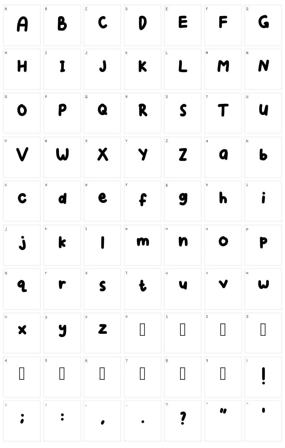 Bittersweet Character Set
