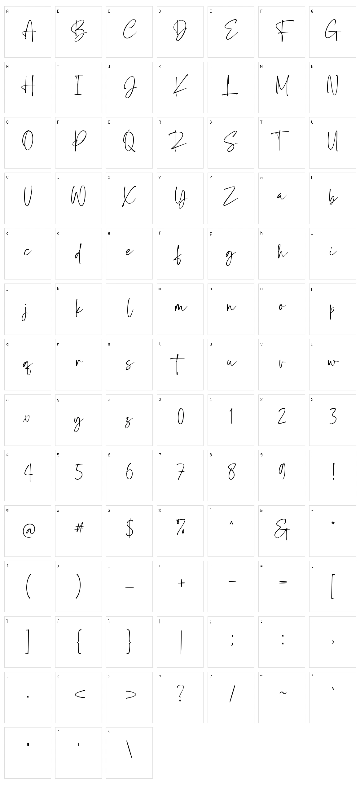 Bixbite Stone Character Set