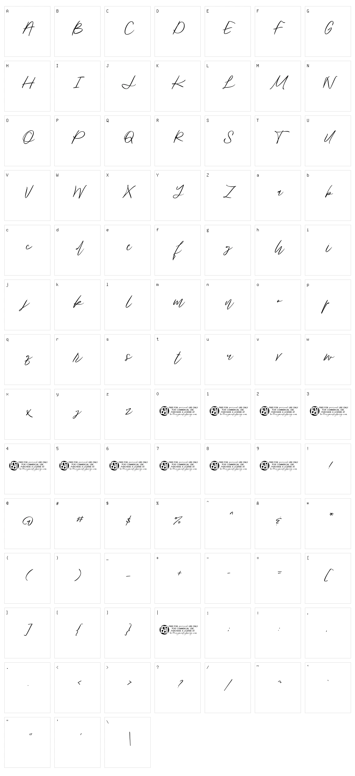 Bjornsson Signature Character Set