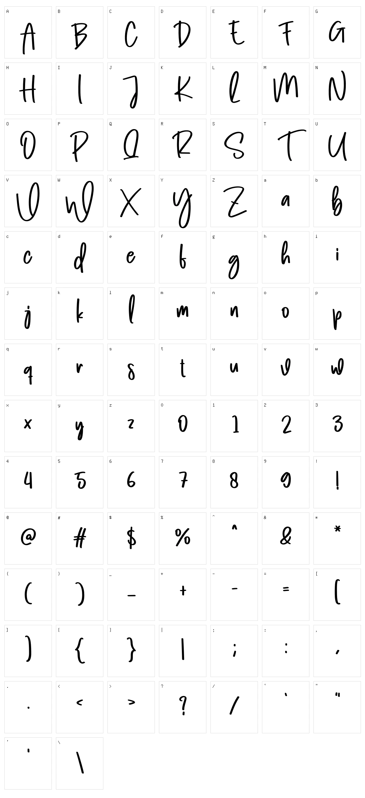 Black Light Character Set