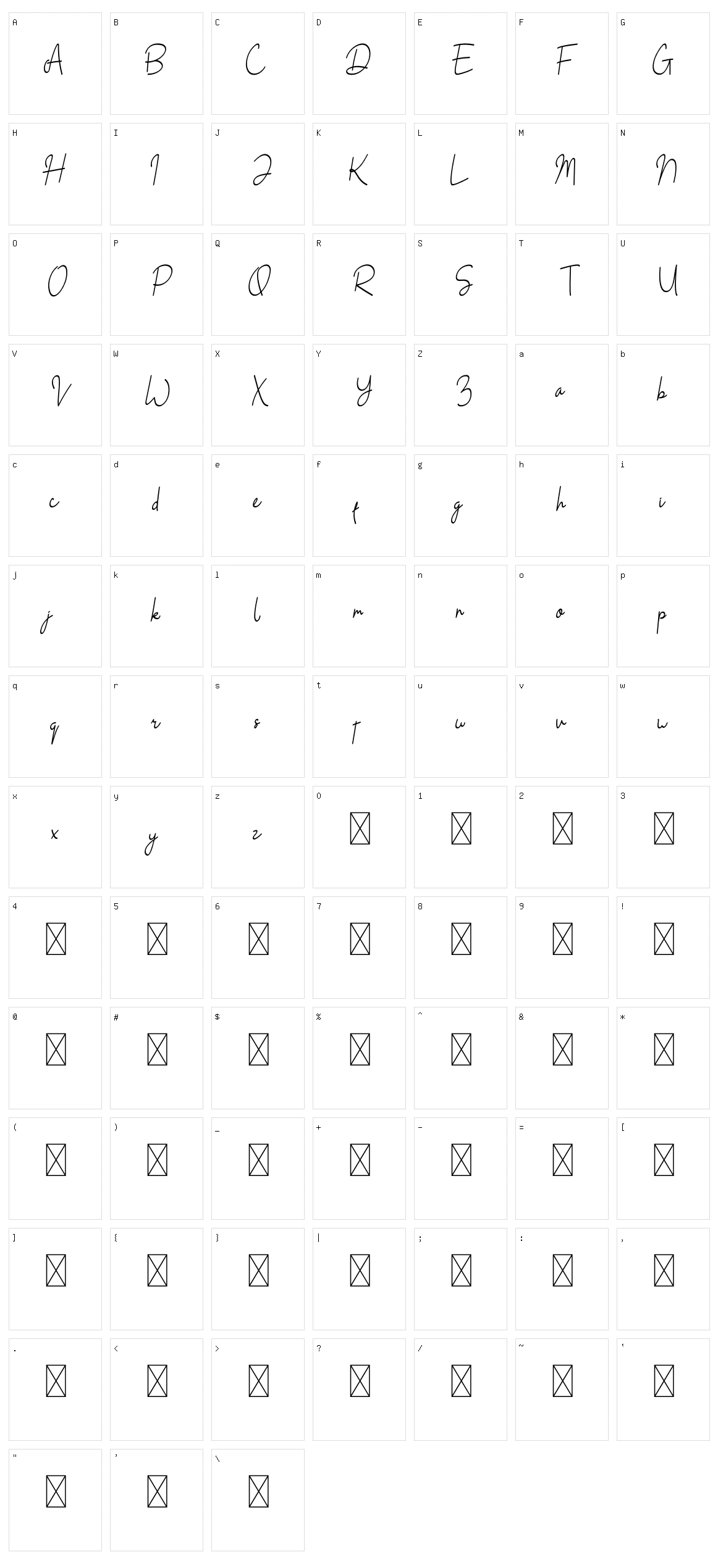 Black Pink Cursive Character Set