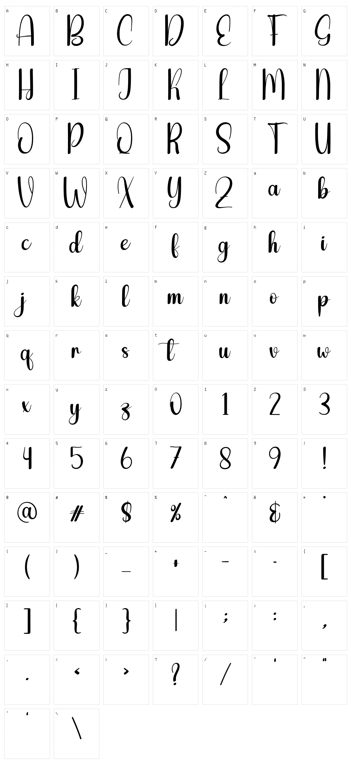Black Sunday Character Set