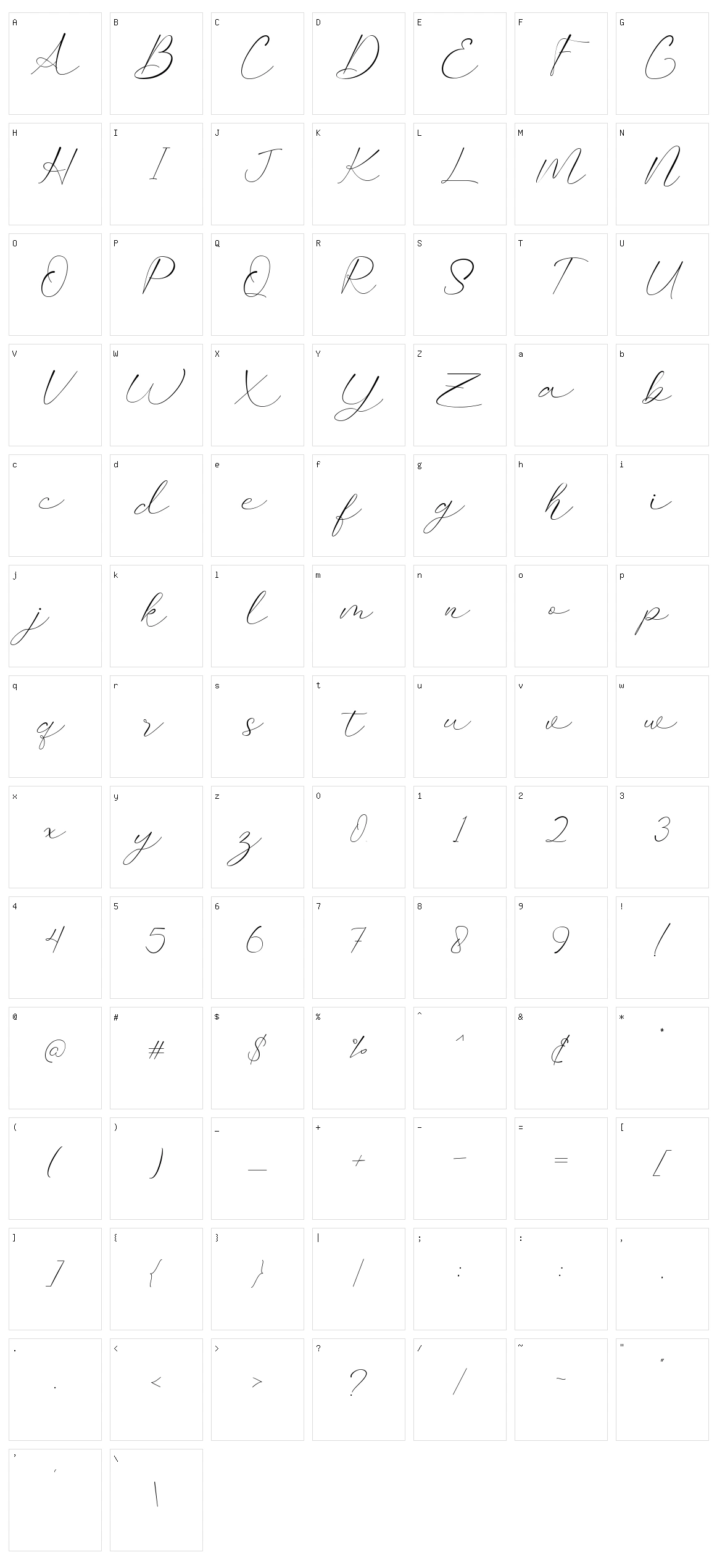 Blackink Character Set