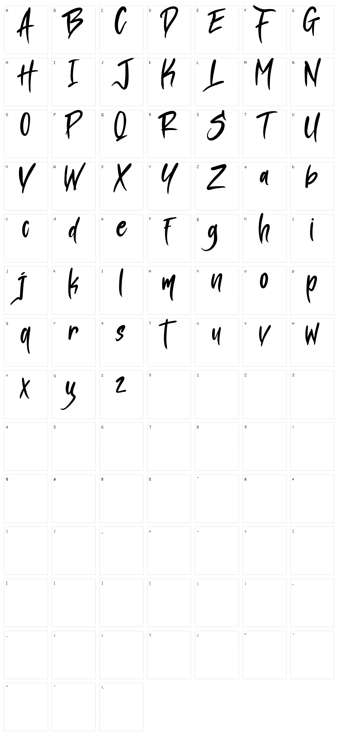 Blade Stroke Character Set