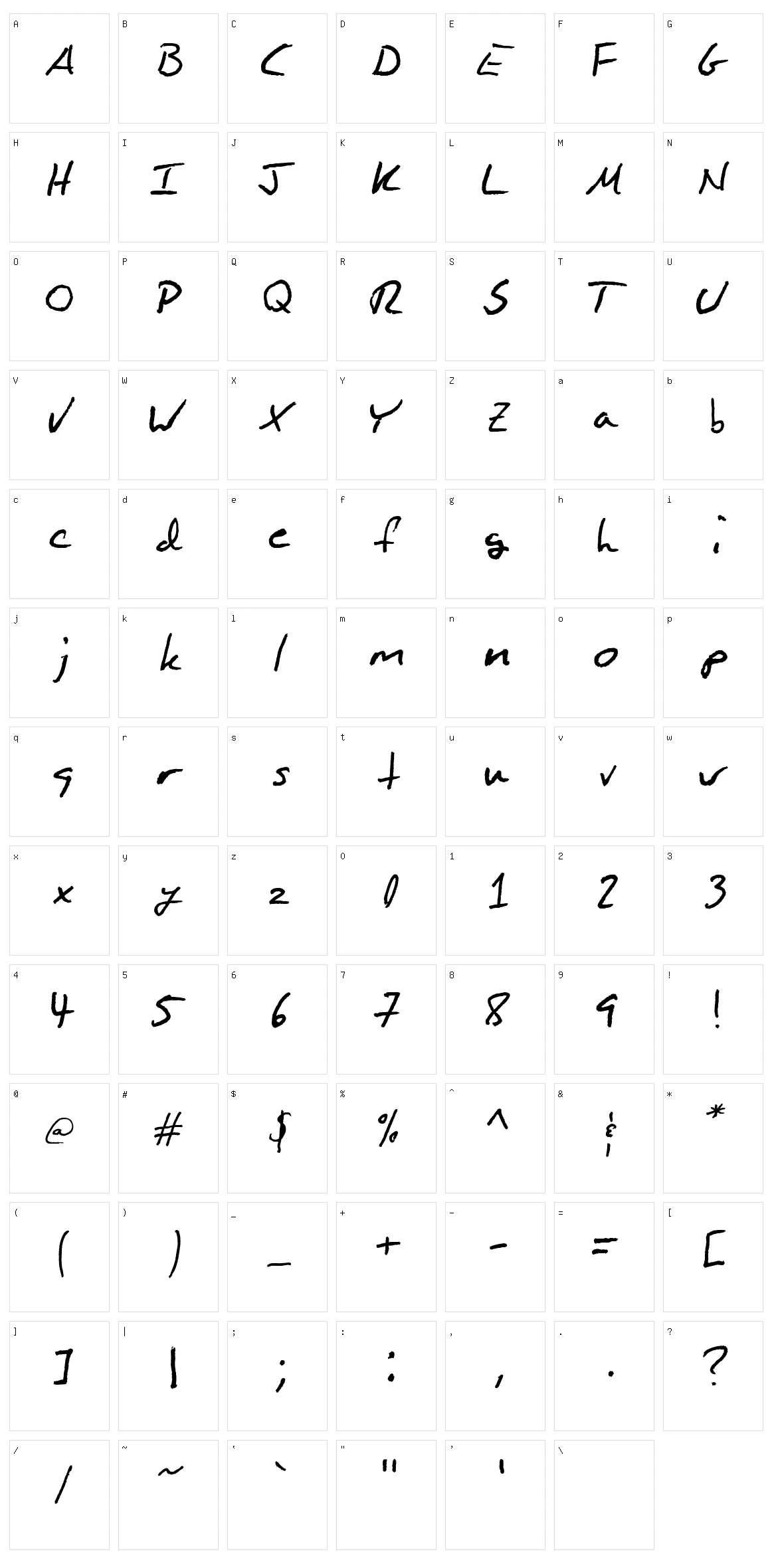 Blakeman Hand Character Set