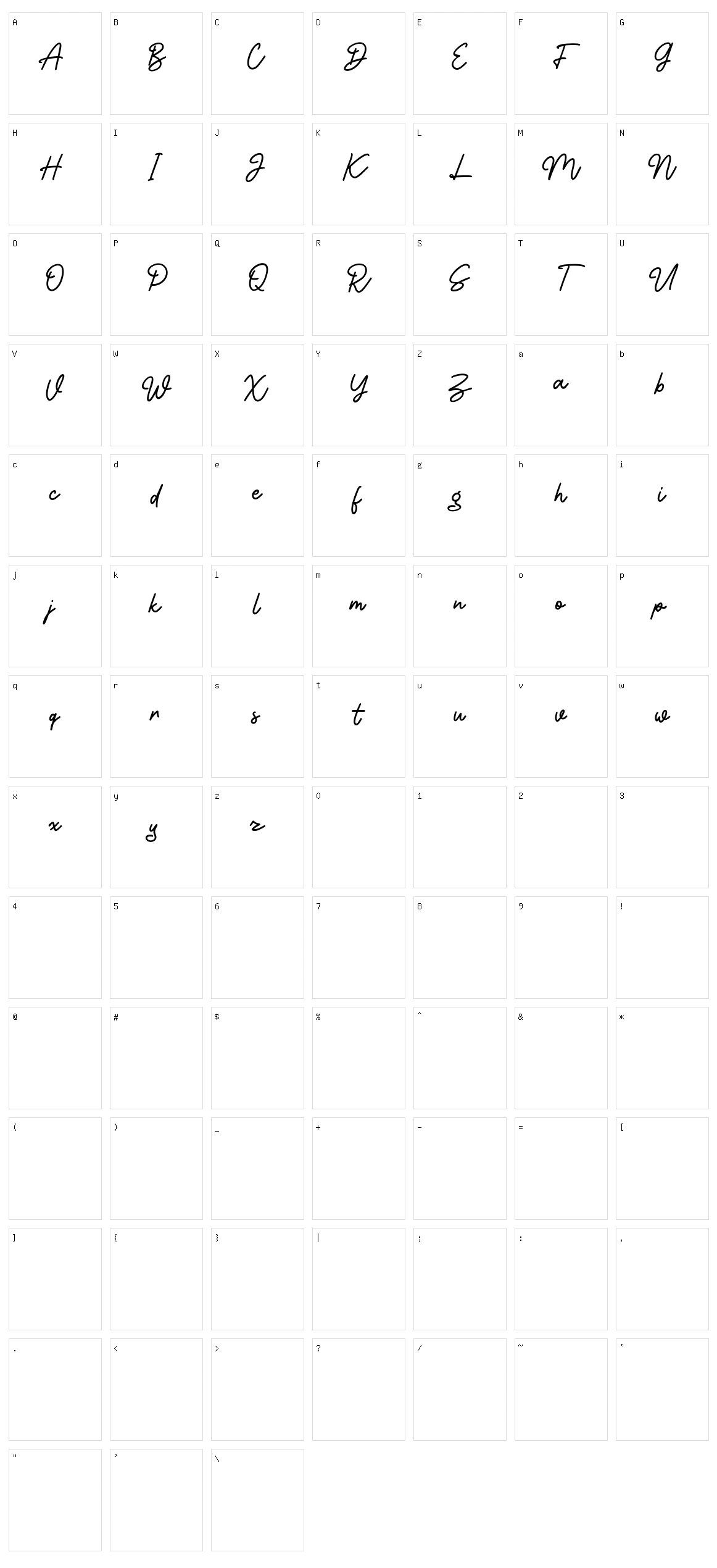 Blammingst Character Set