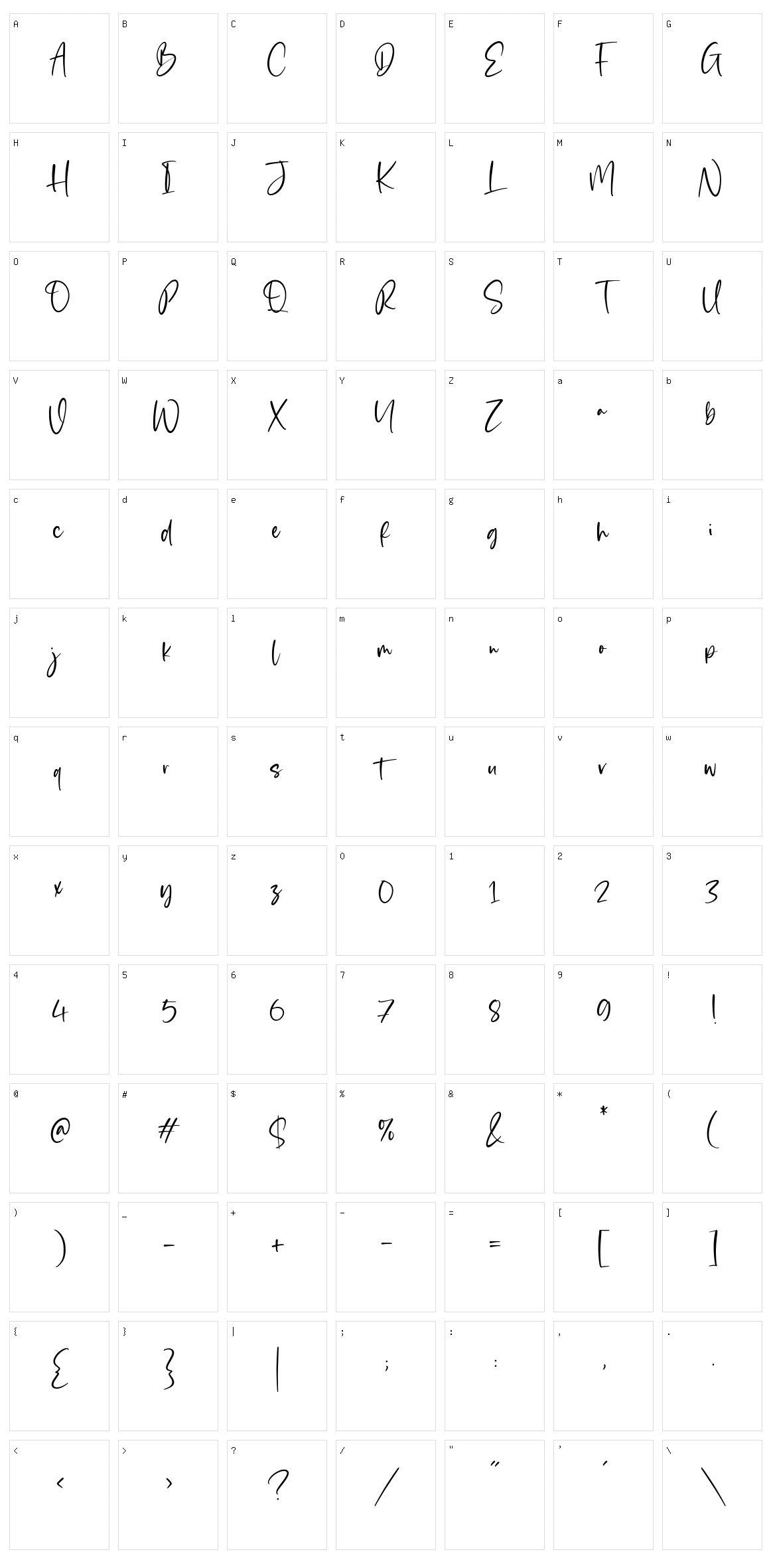 Blankside Character Set