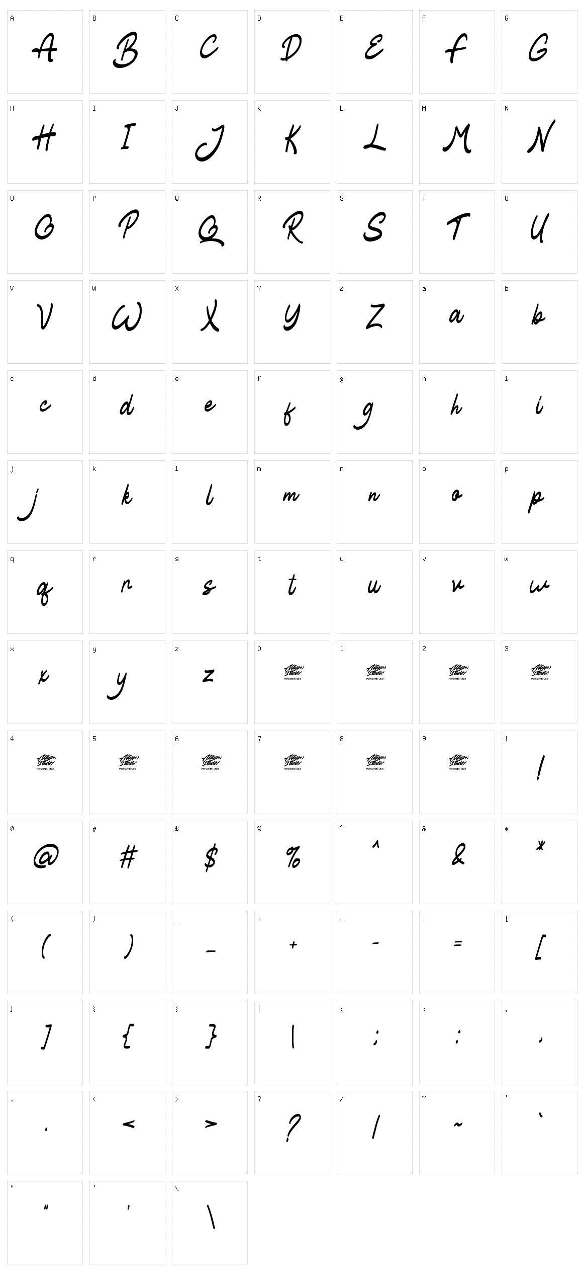 Blathe Character Set
