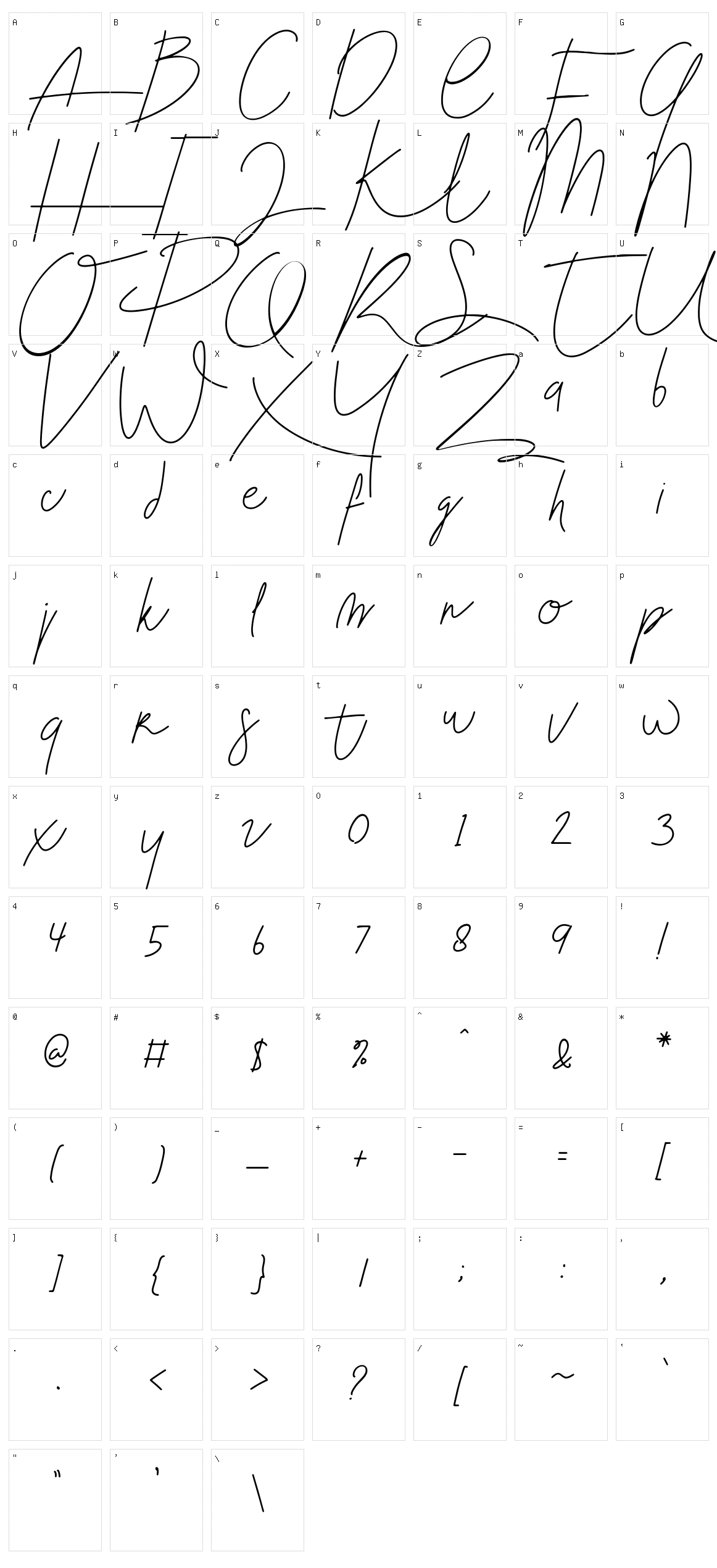 Blenheim Signature Character Set