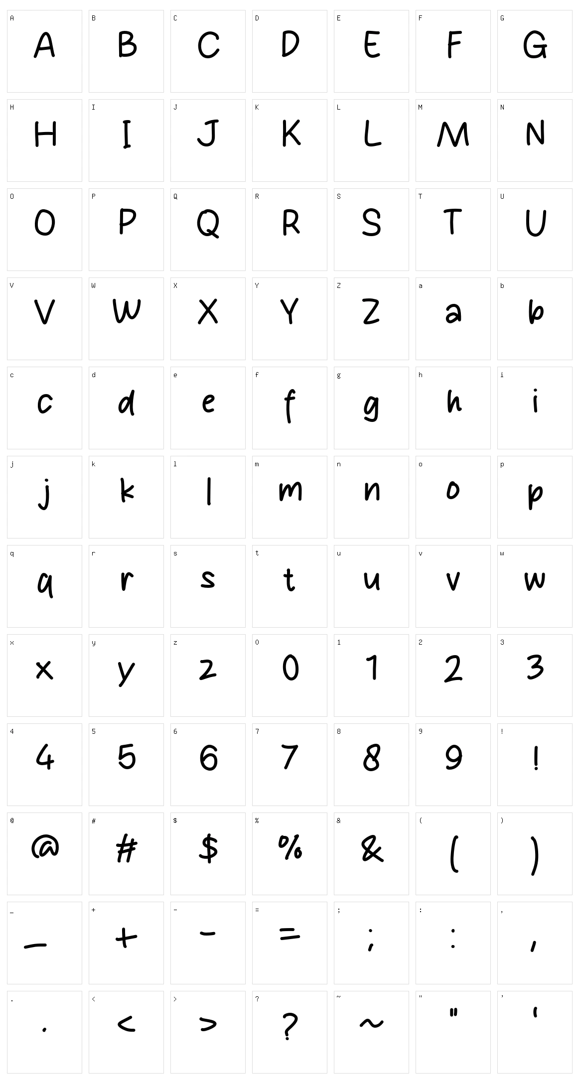 Blessing Character Set
