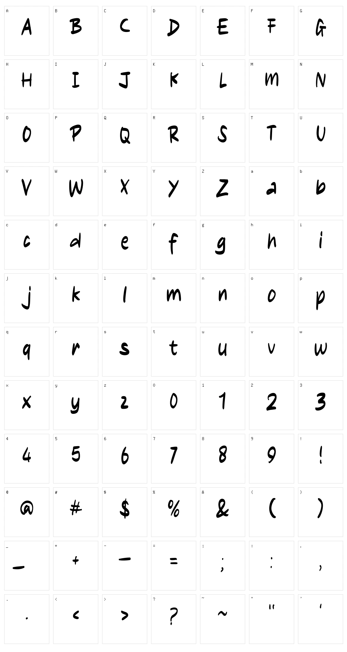 Blinked Character Set