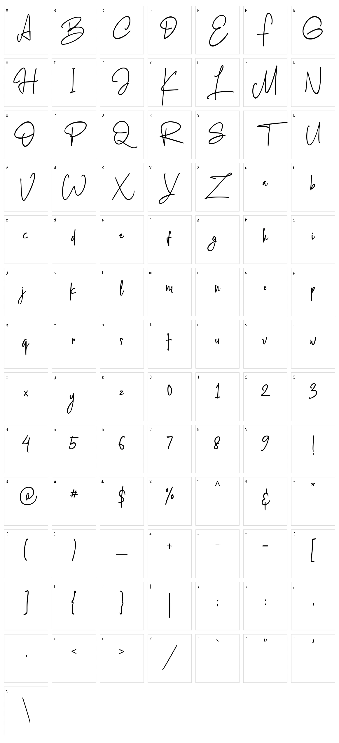 Blinkwomen Character Set