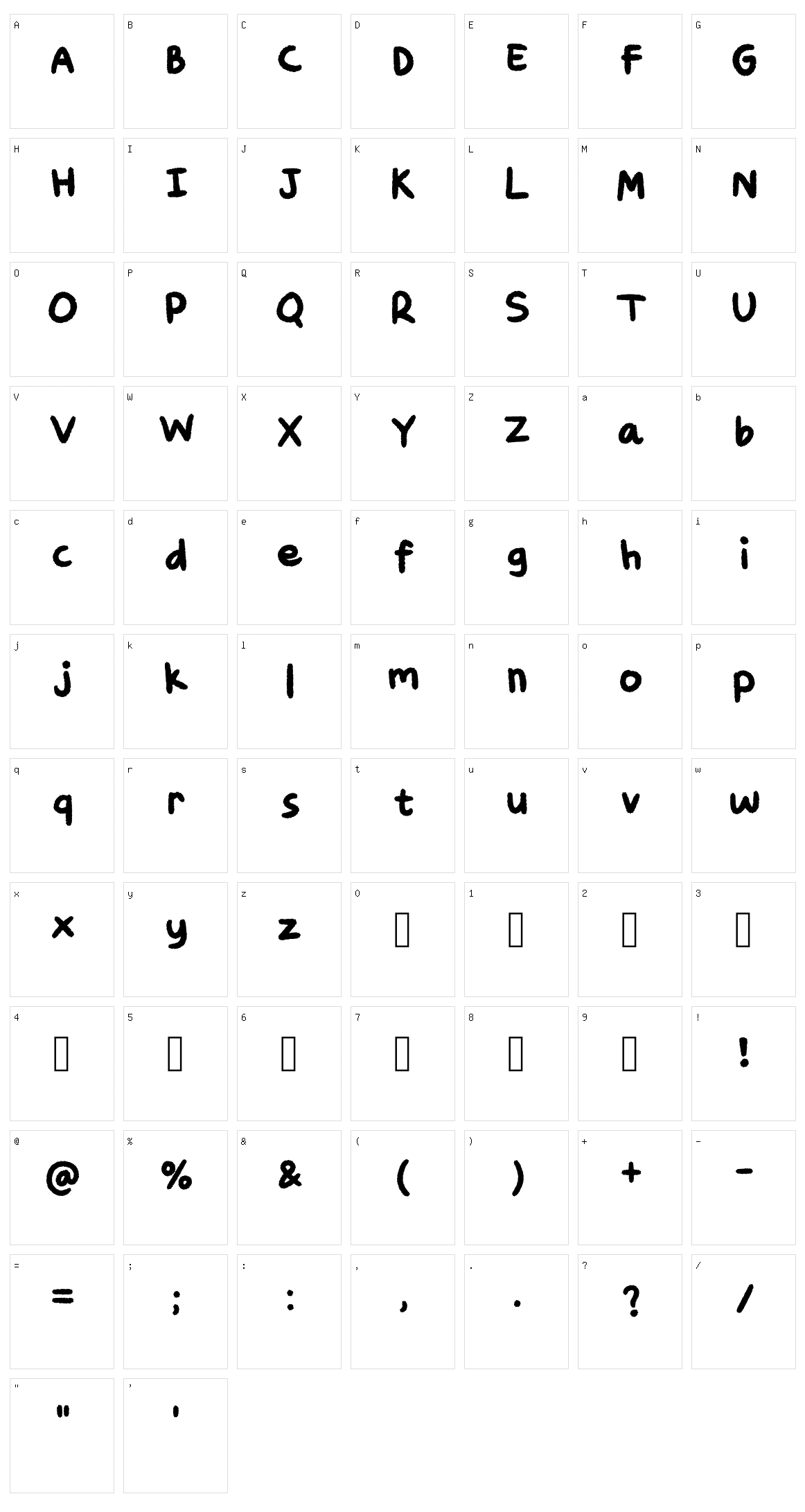 Bloomieve Character Set