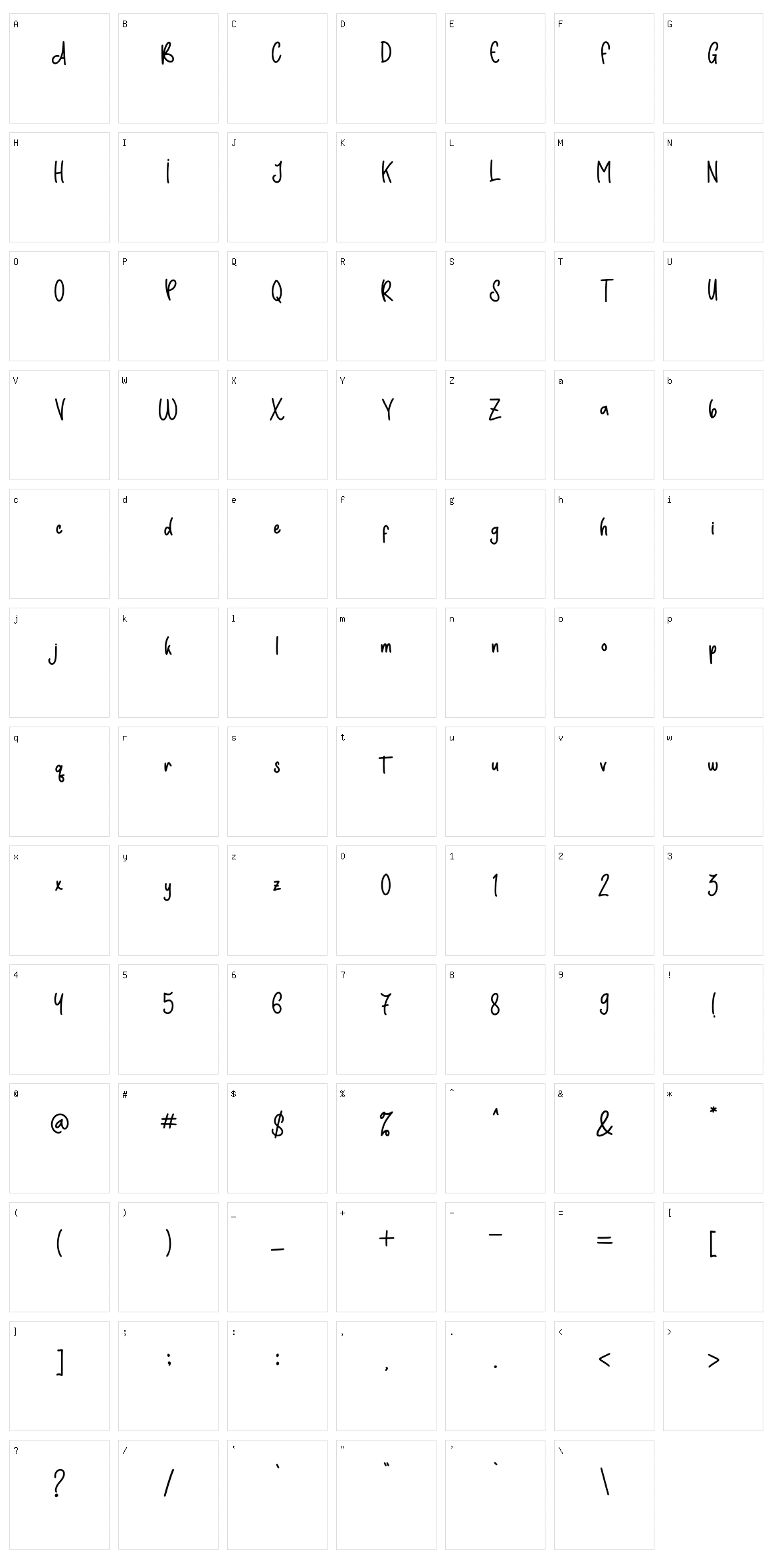 Blue Note Character Set