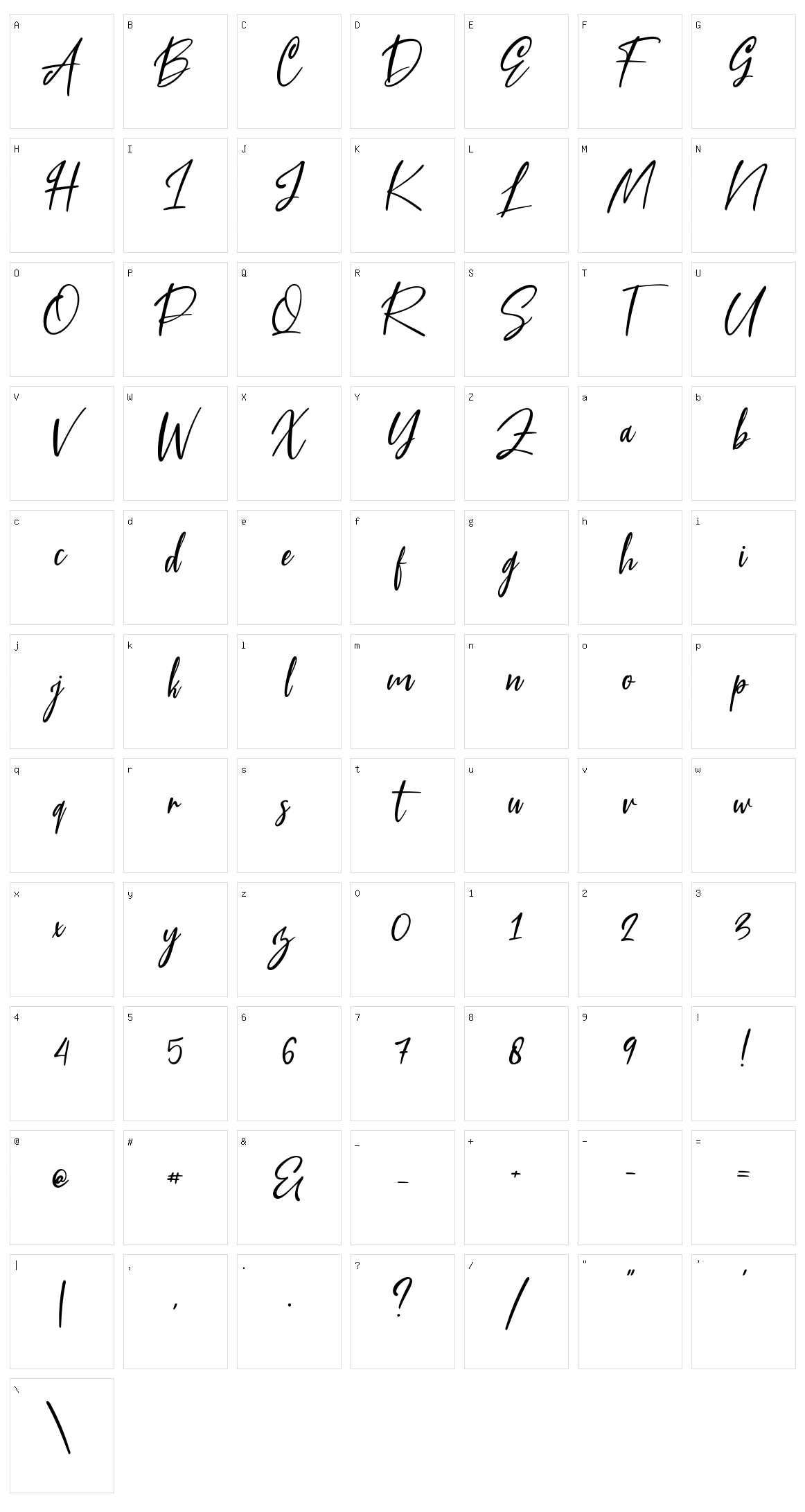 Blue Pen Character Set