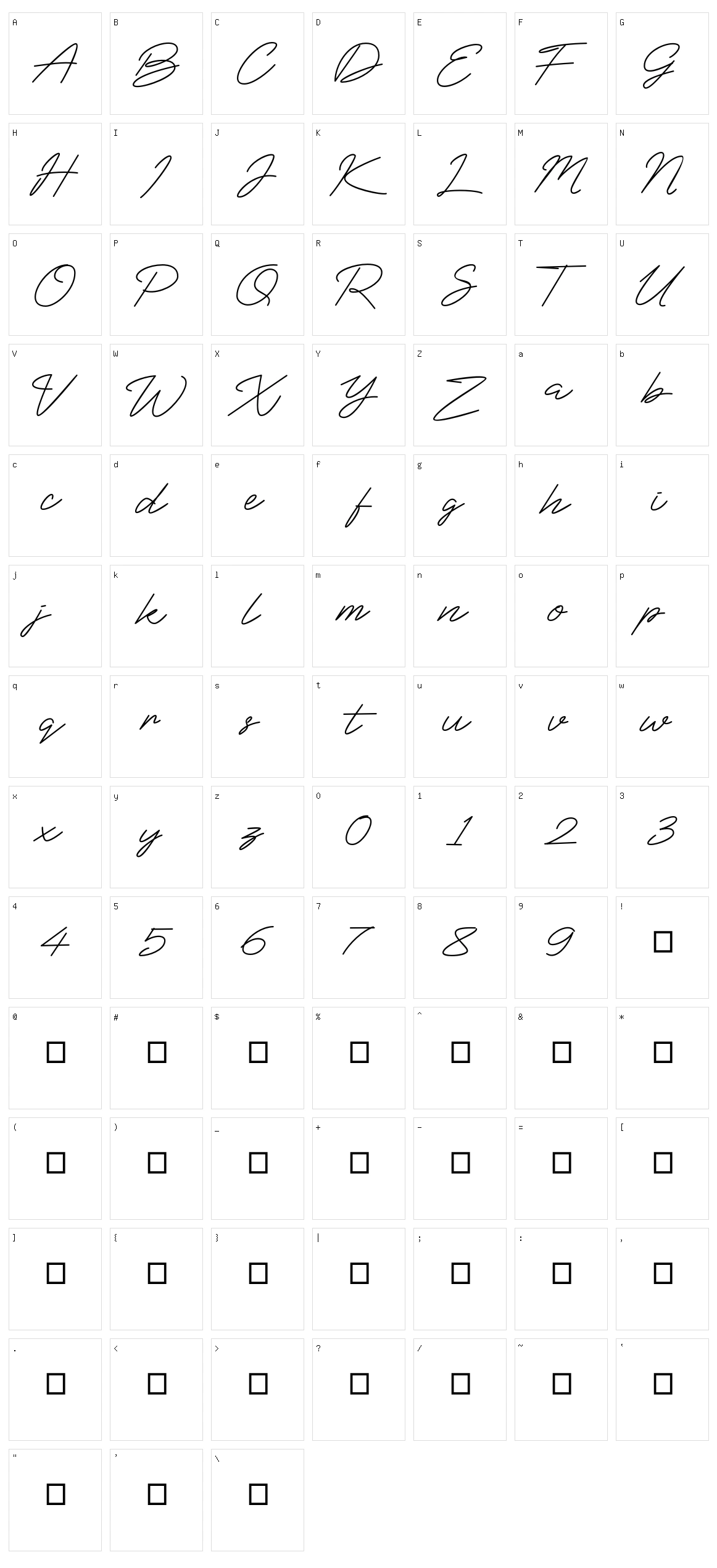 Blue Sign Character Set