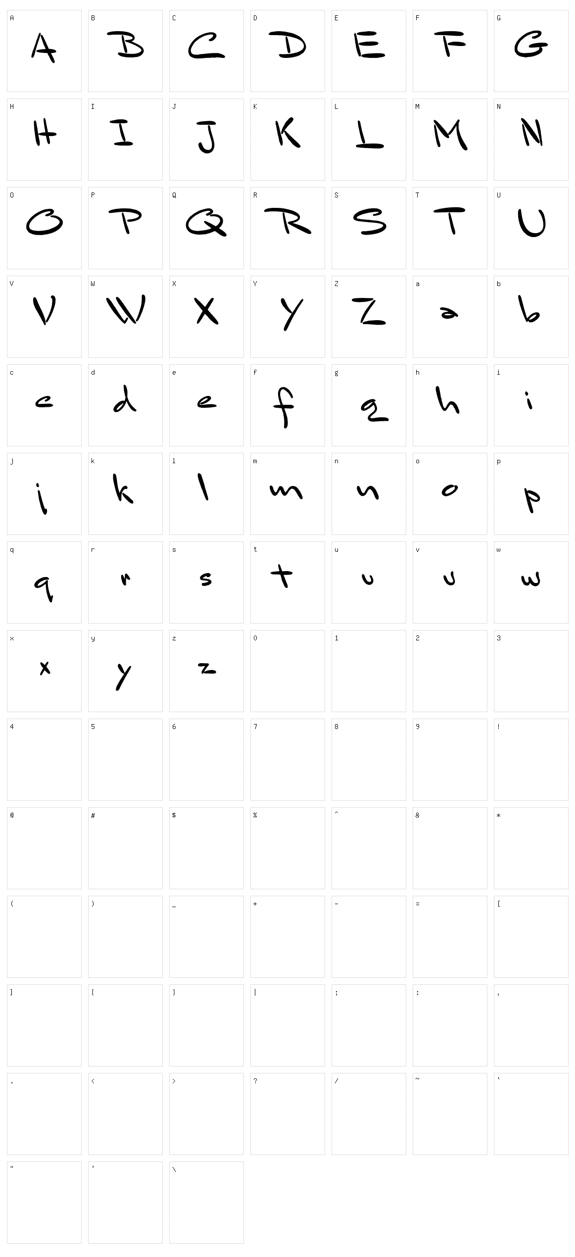 Bluelmin Sandsfort Character Set