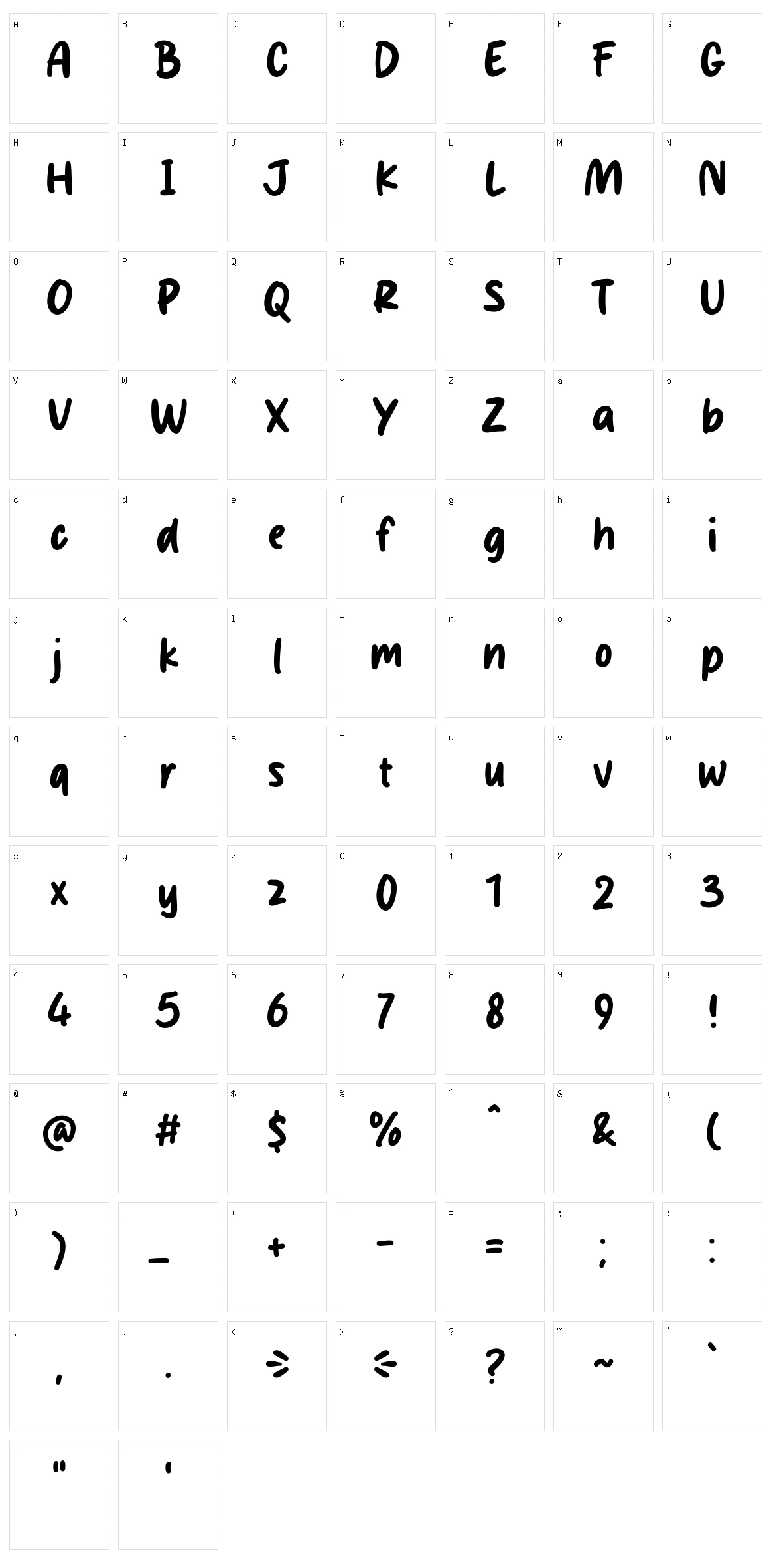 Bluesky Character Set