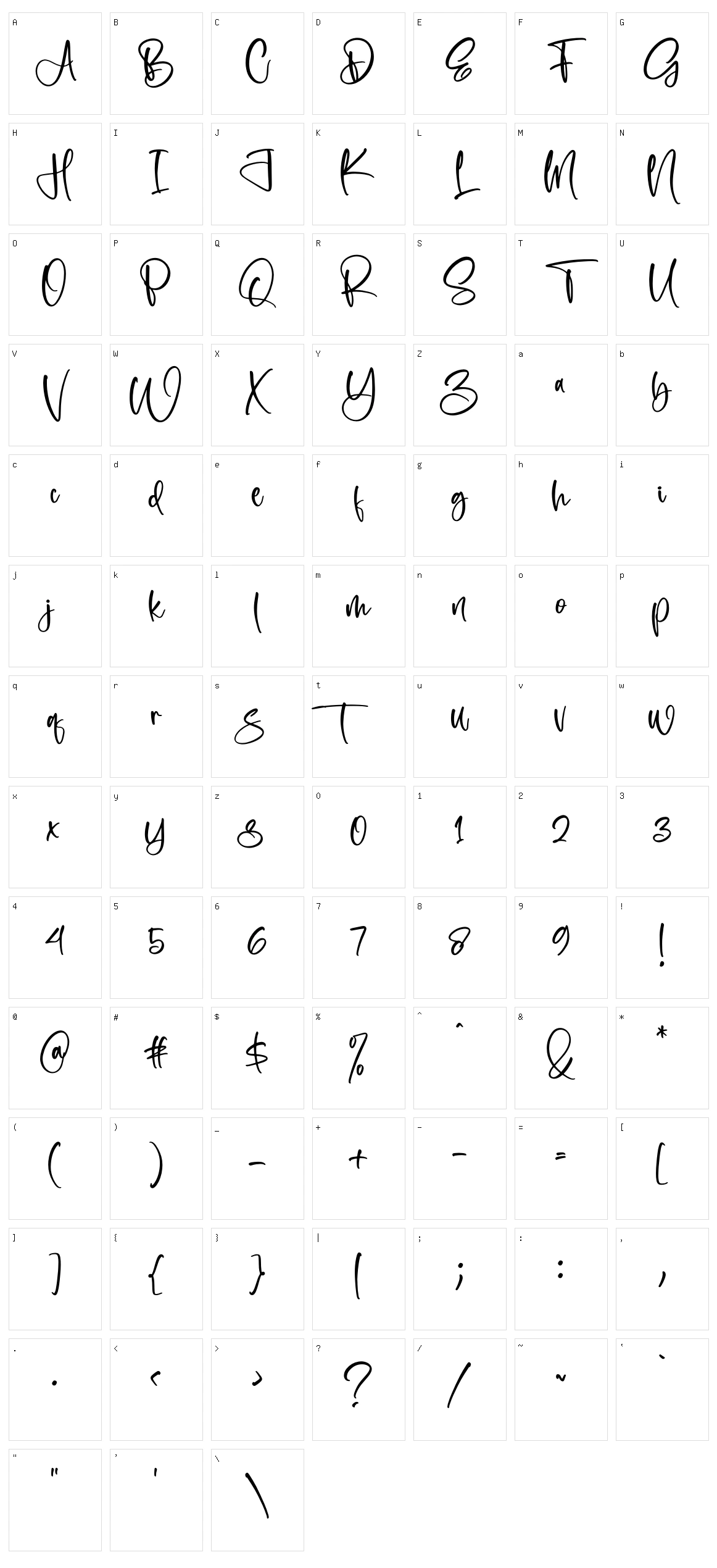 Bluetank Character Set