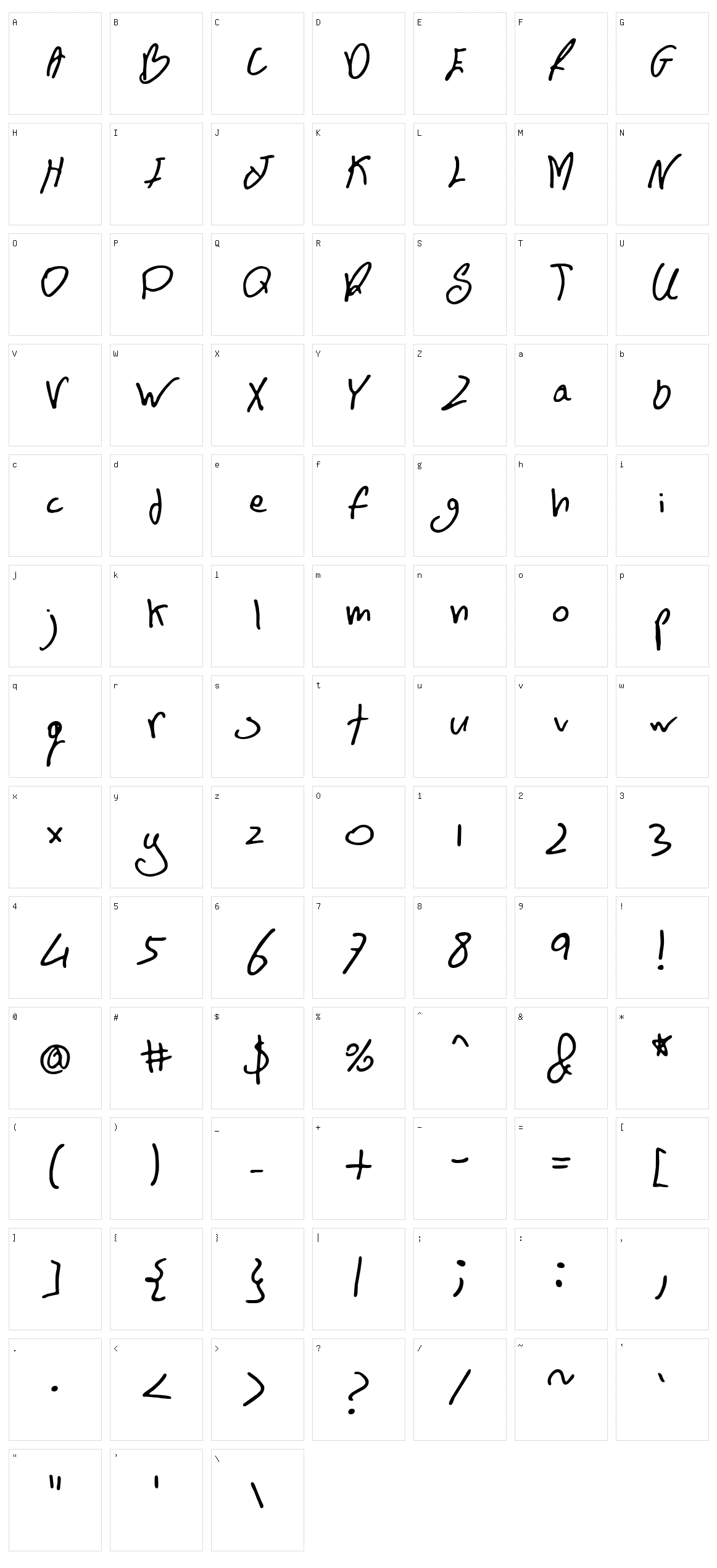 BN FontBoy Character Set