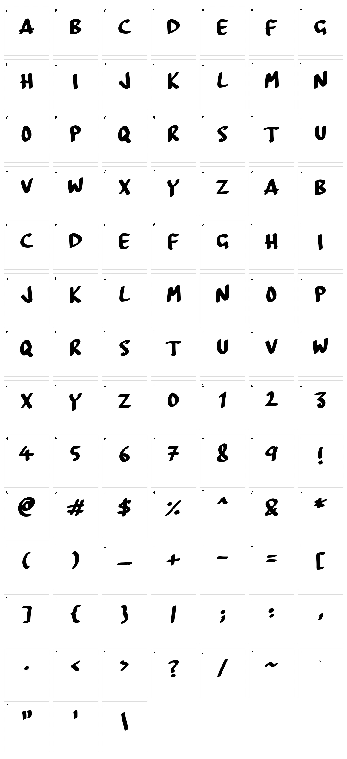 Board Marker Character Set
