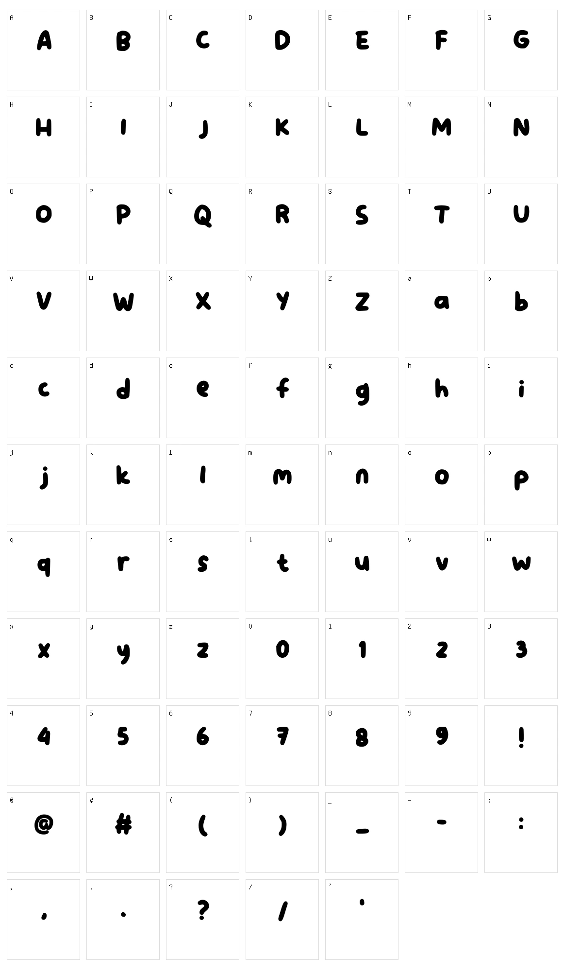 Bobatime Character Set