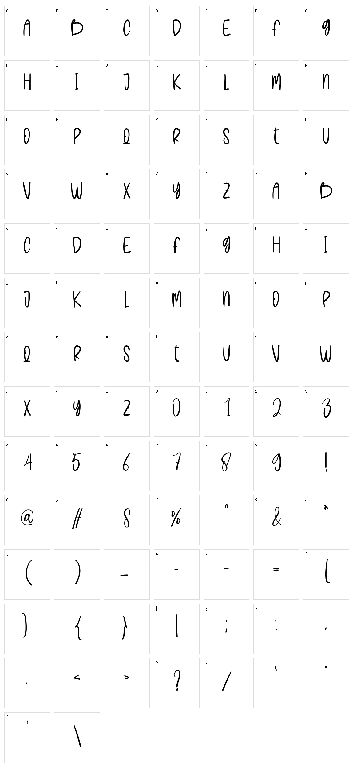 Bobo Character Set