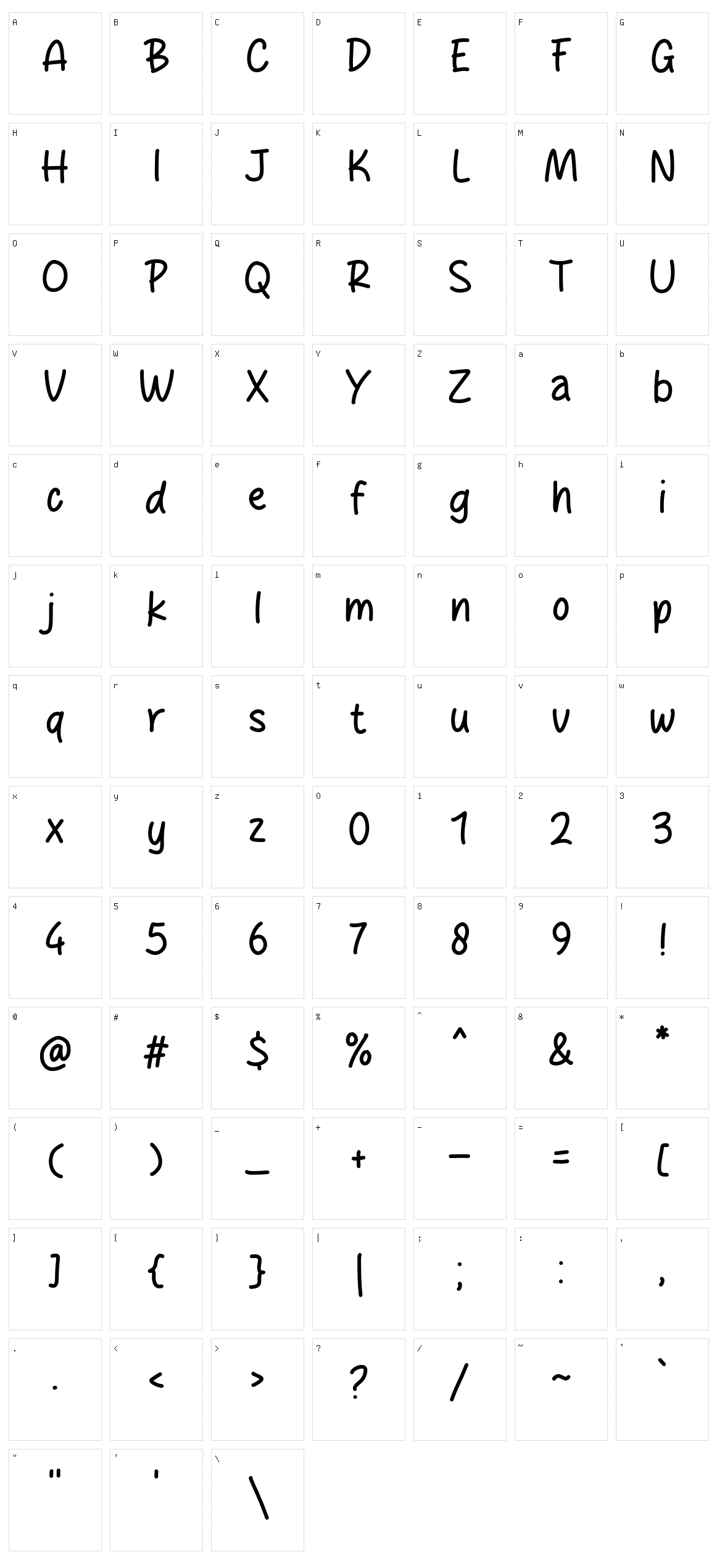 Bobogo Character Set