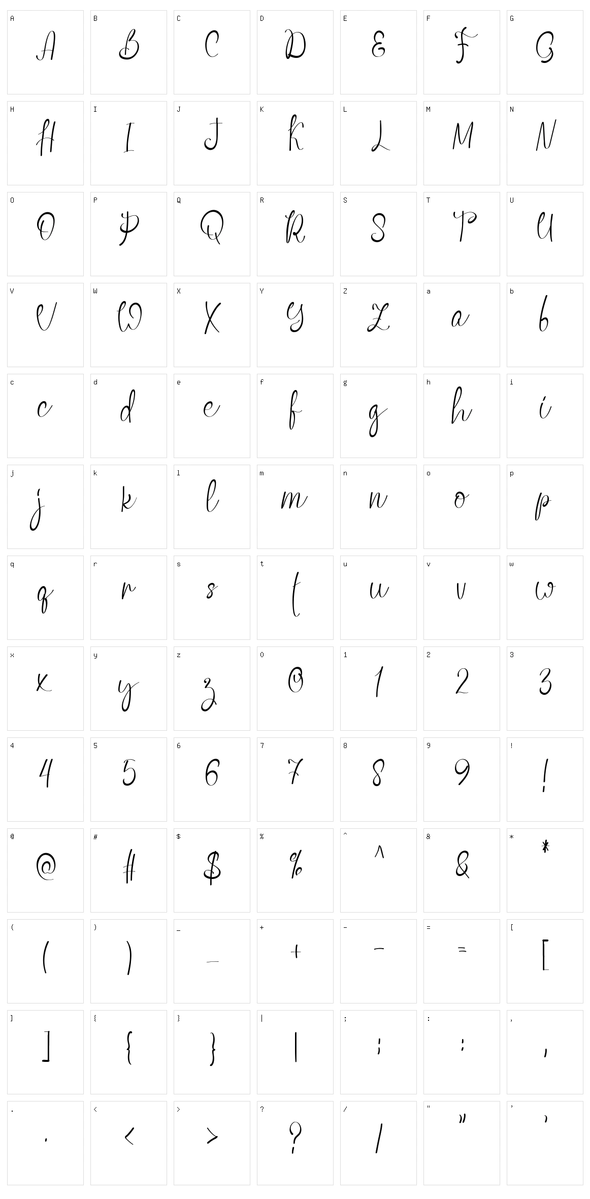 Bobolink Character Set