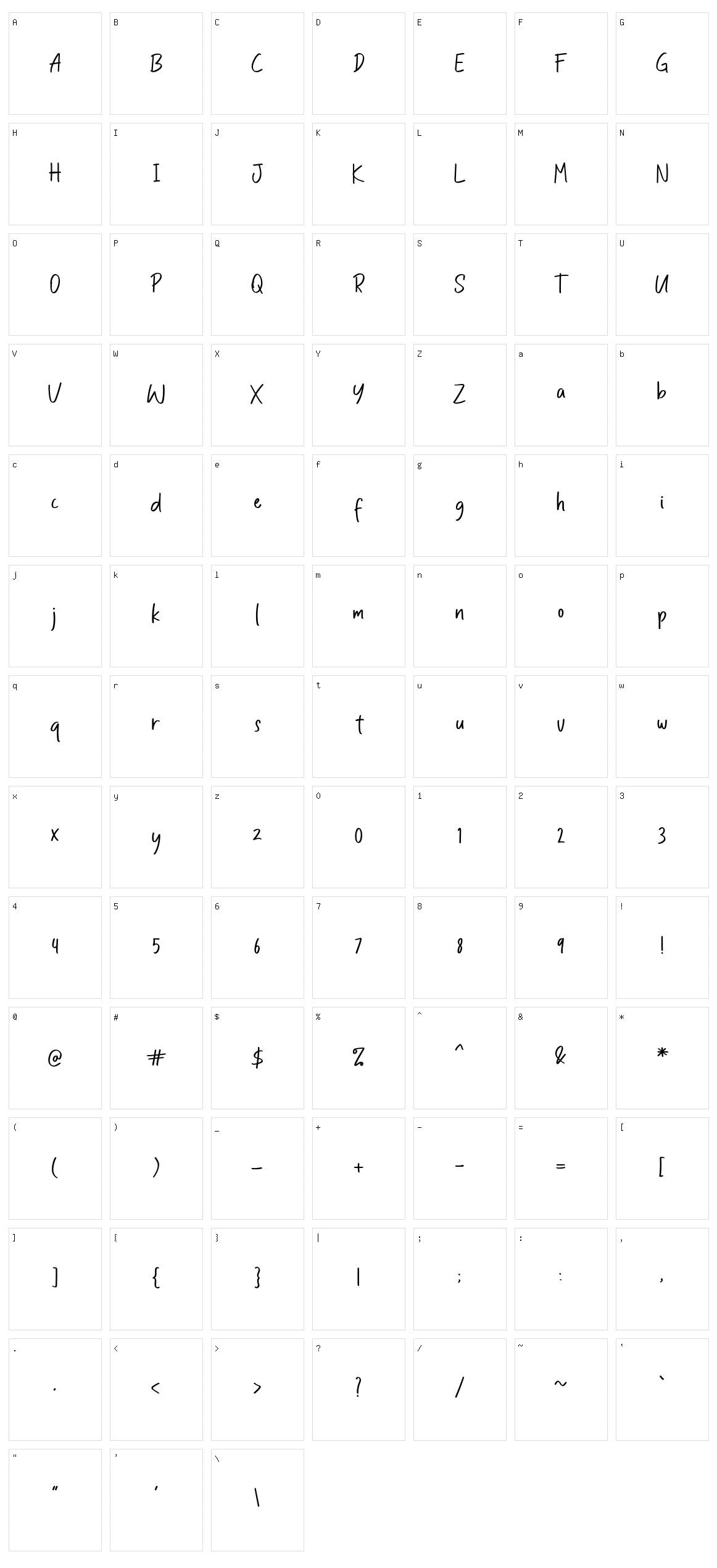 Bold Lining Character Set