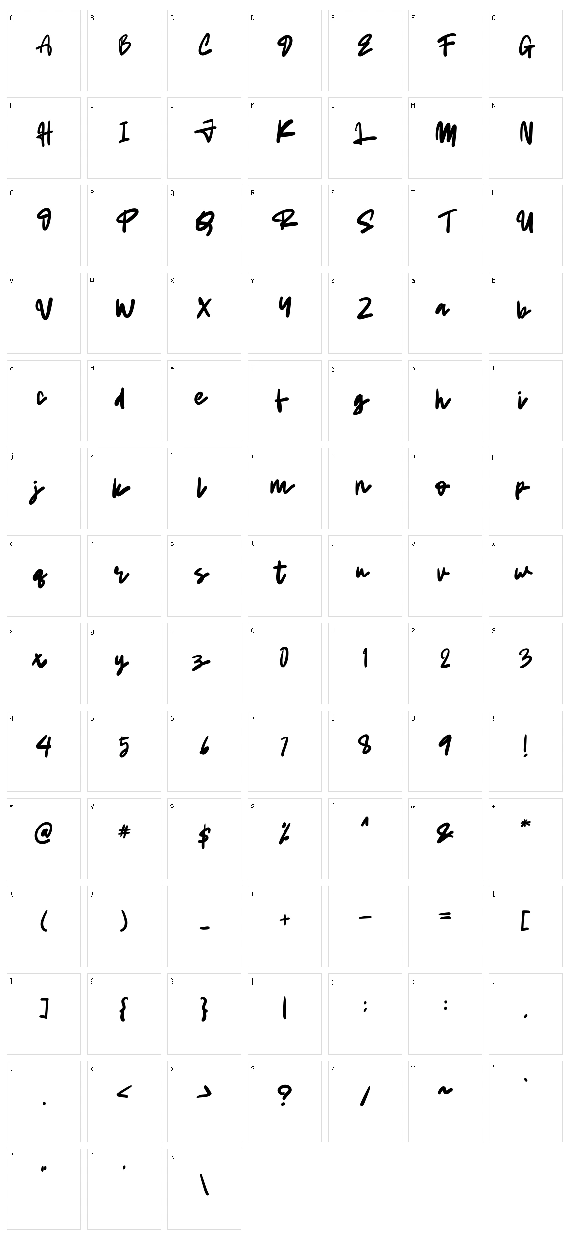 Boldest Signature Character Set