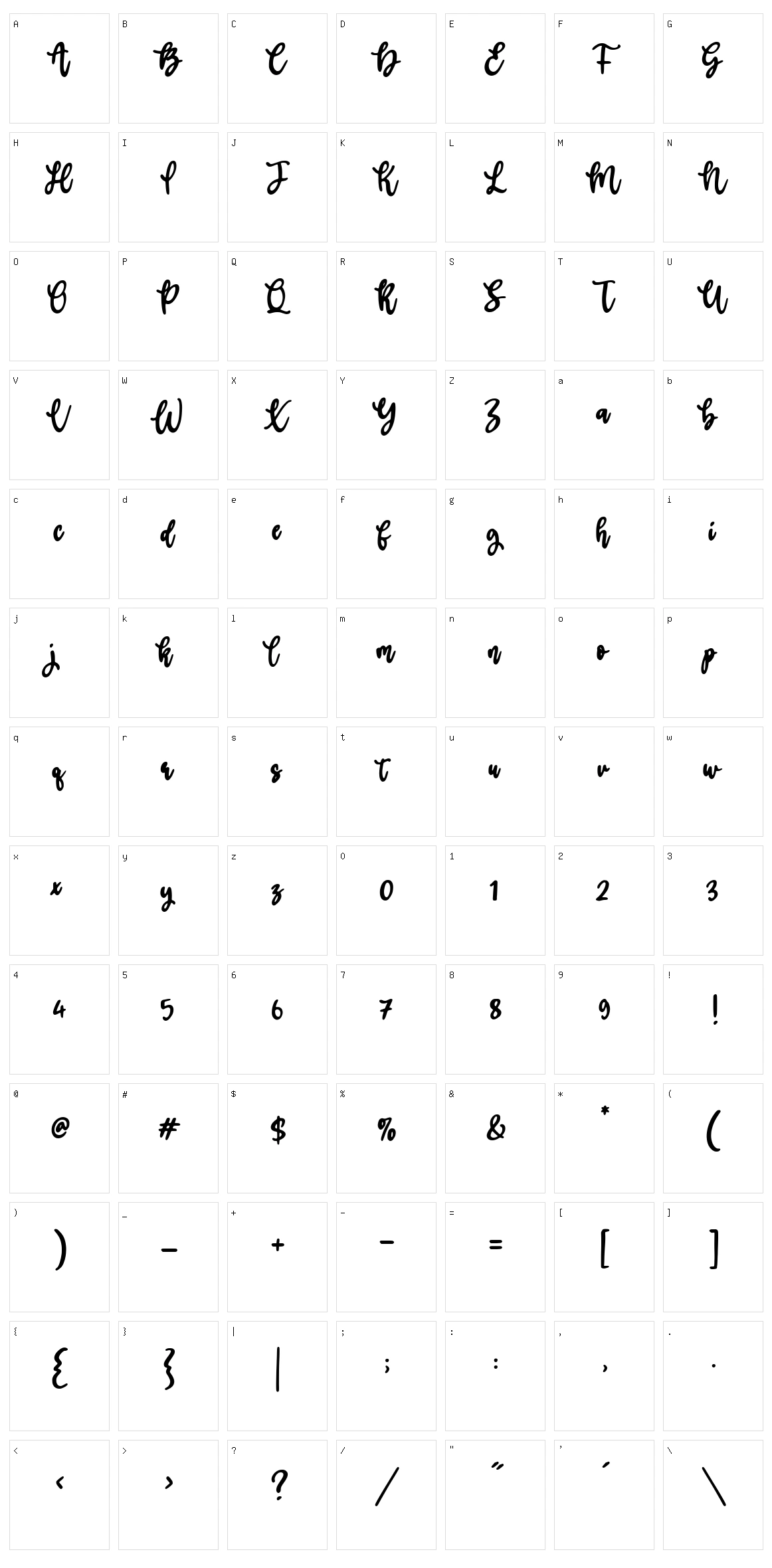 Boldman Character Set