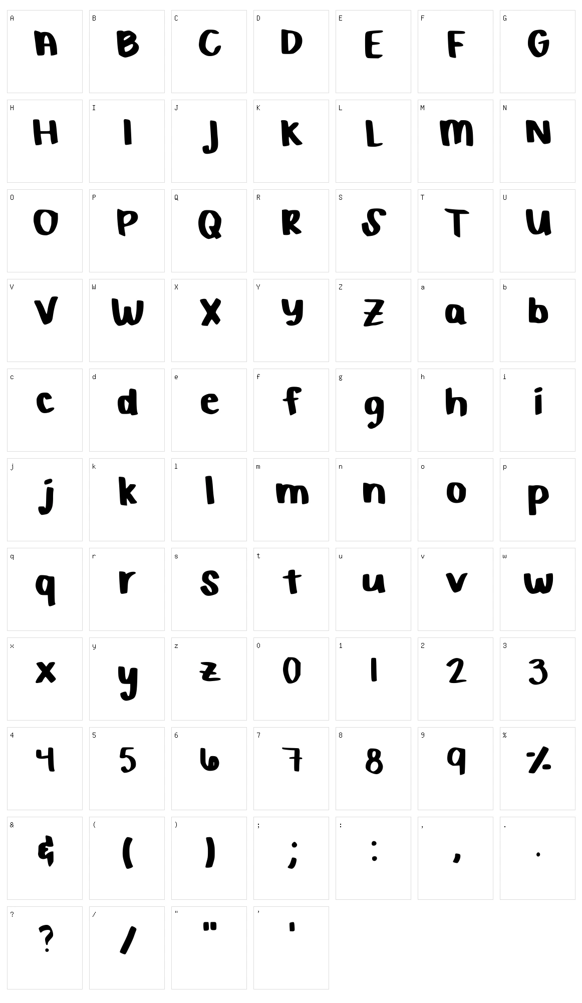 Boldness Character Set