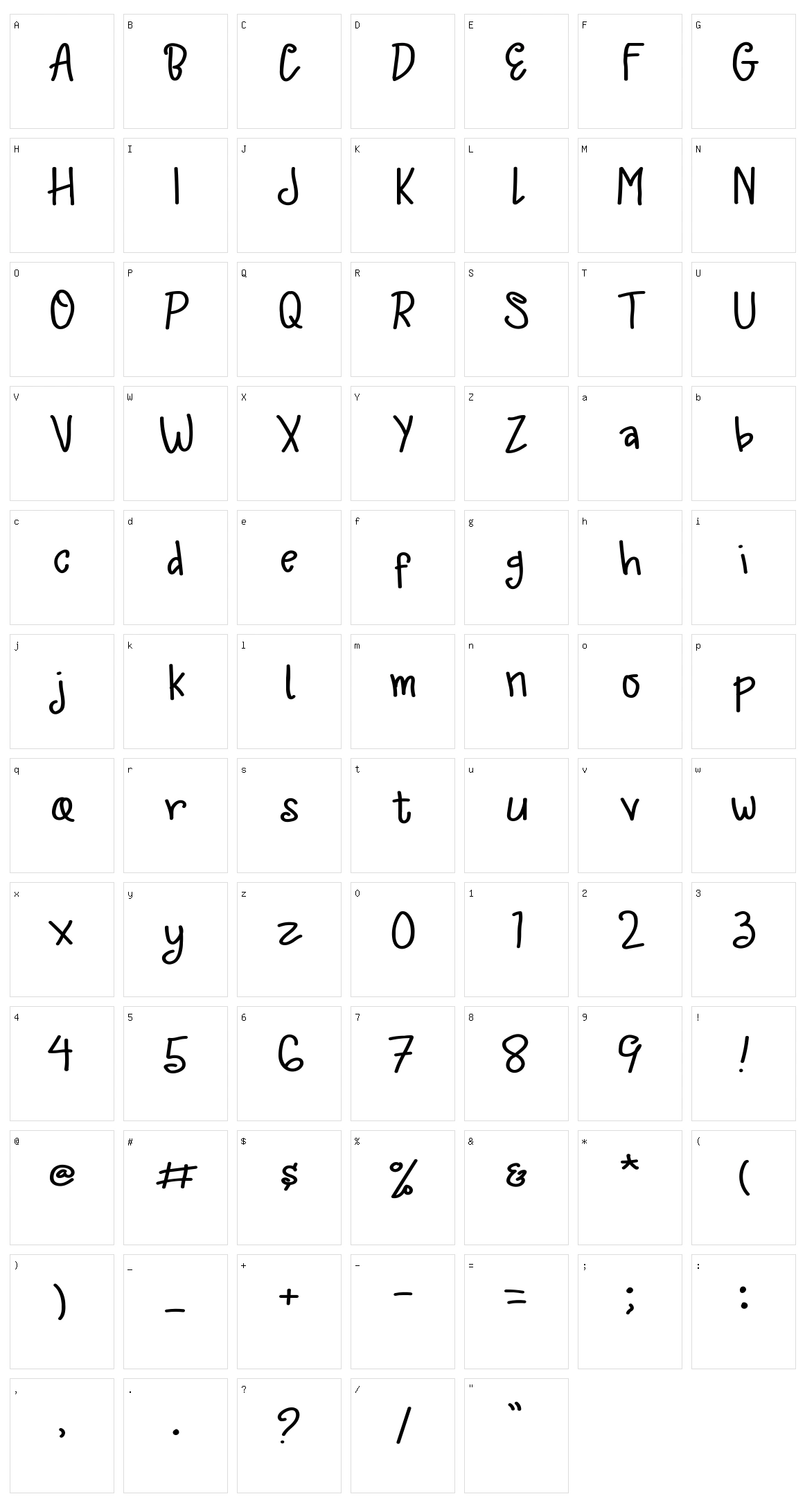 Bolo Bold Character Set