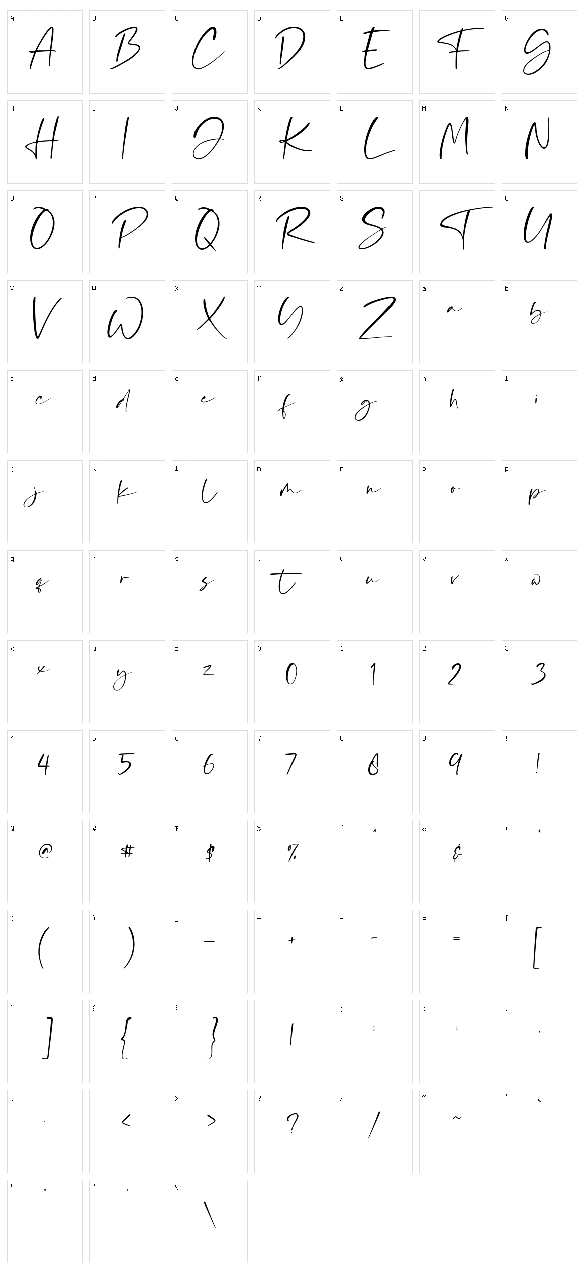 Bonafis Character Set