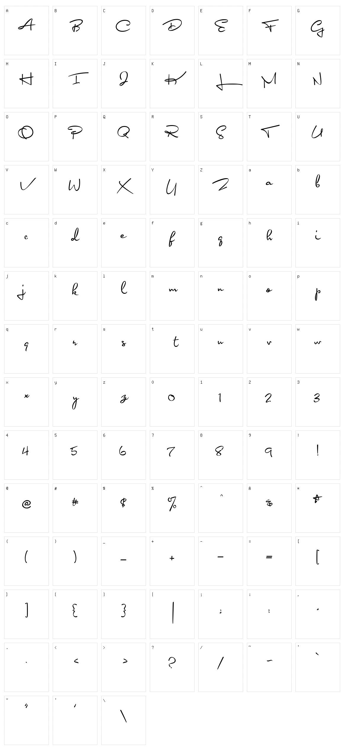 Bonagea Character Set