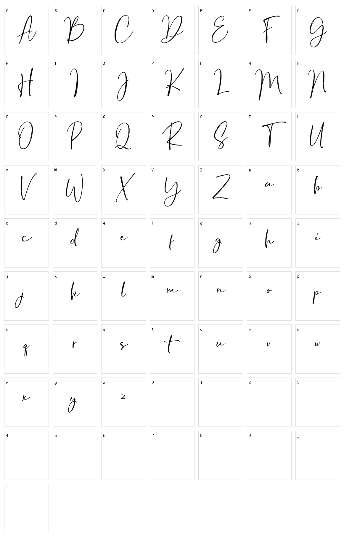 Bondi Sans Rough Character Set