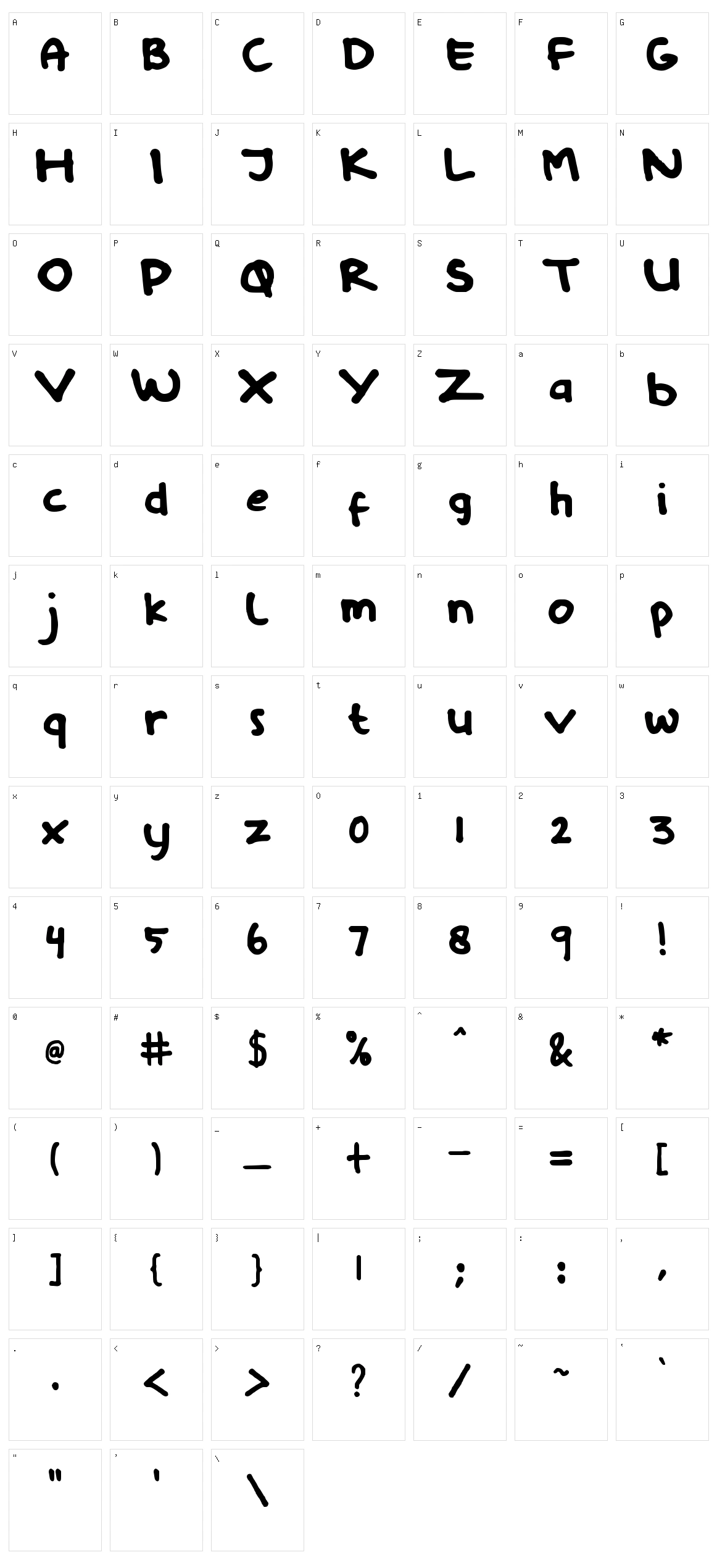 Bongkerspop Character Set
