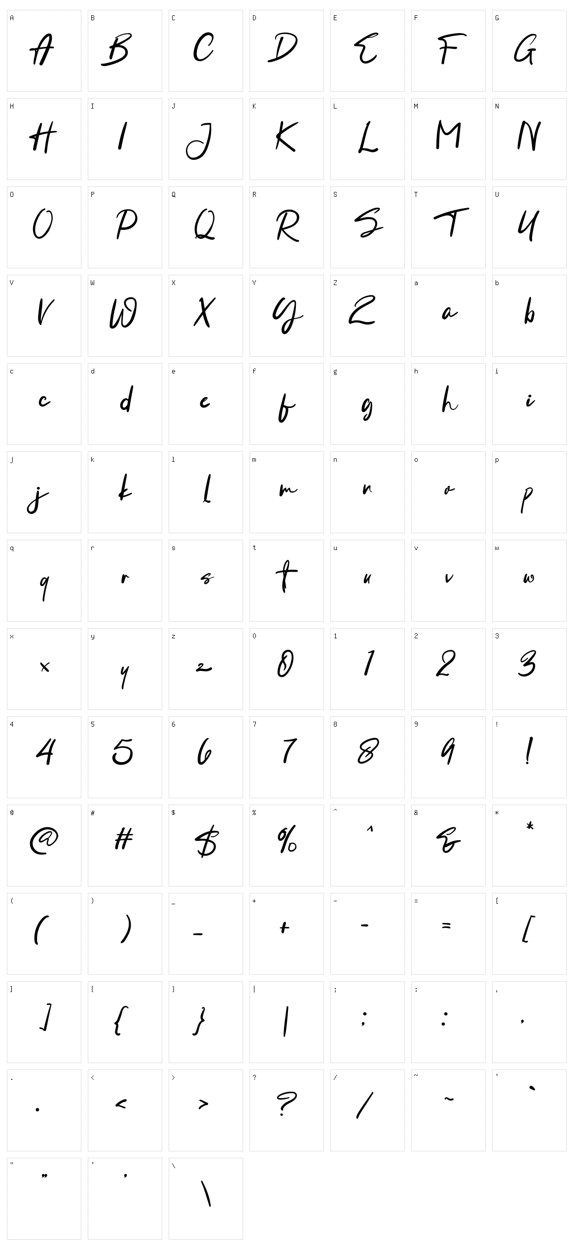 Bonilla Amaliha Character Set