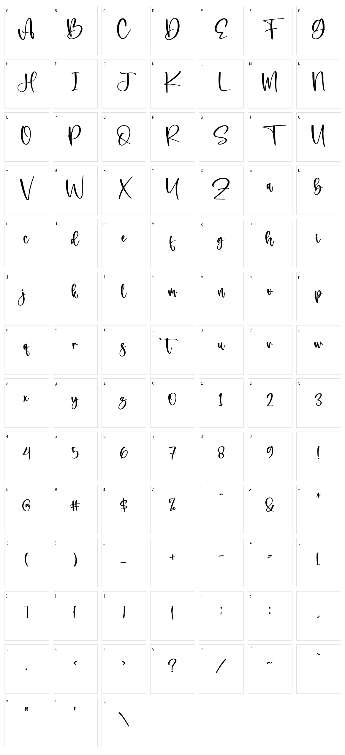 Bonistha Daily Character Set