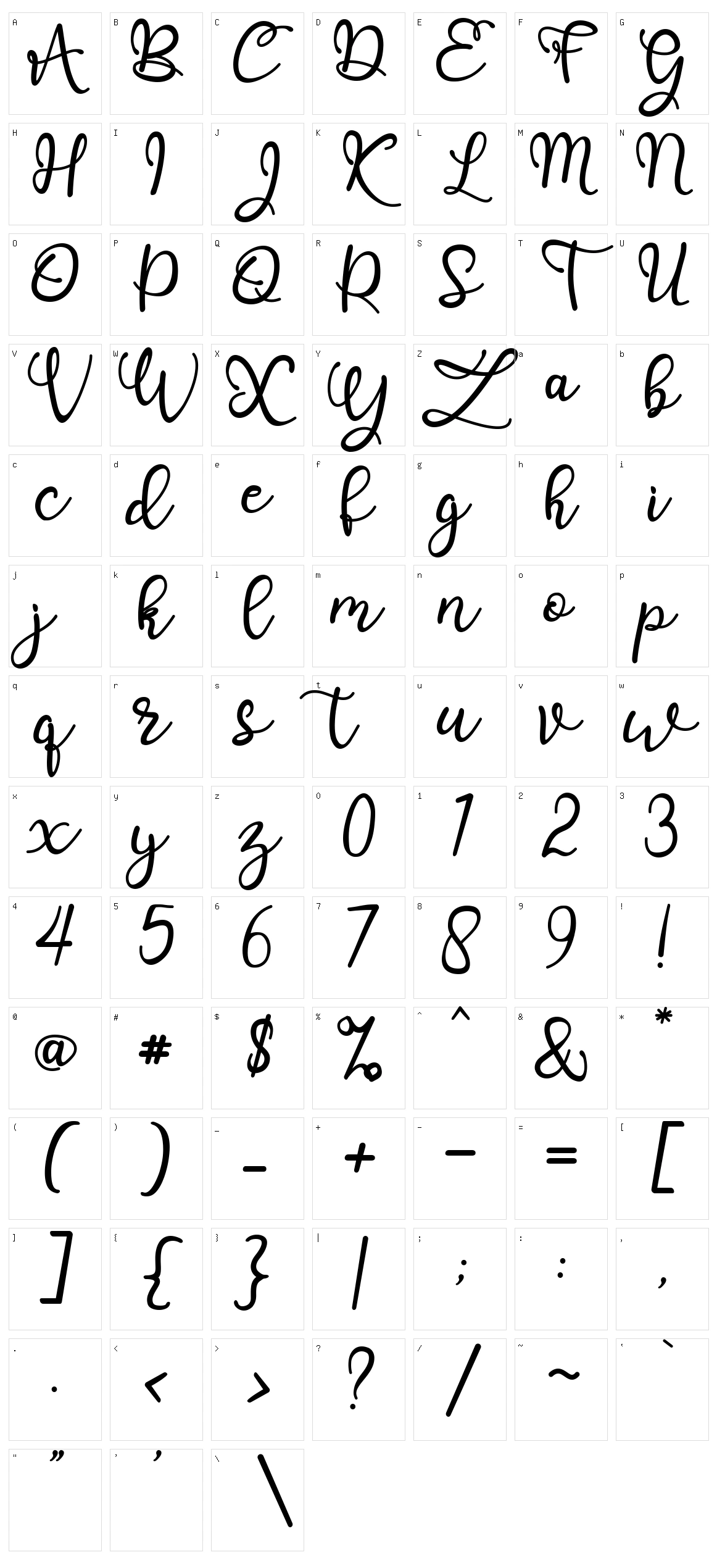 Bonitas Character Set
