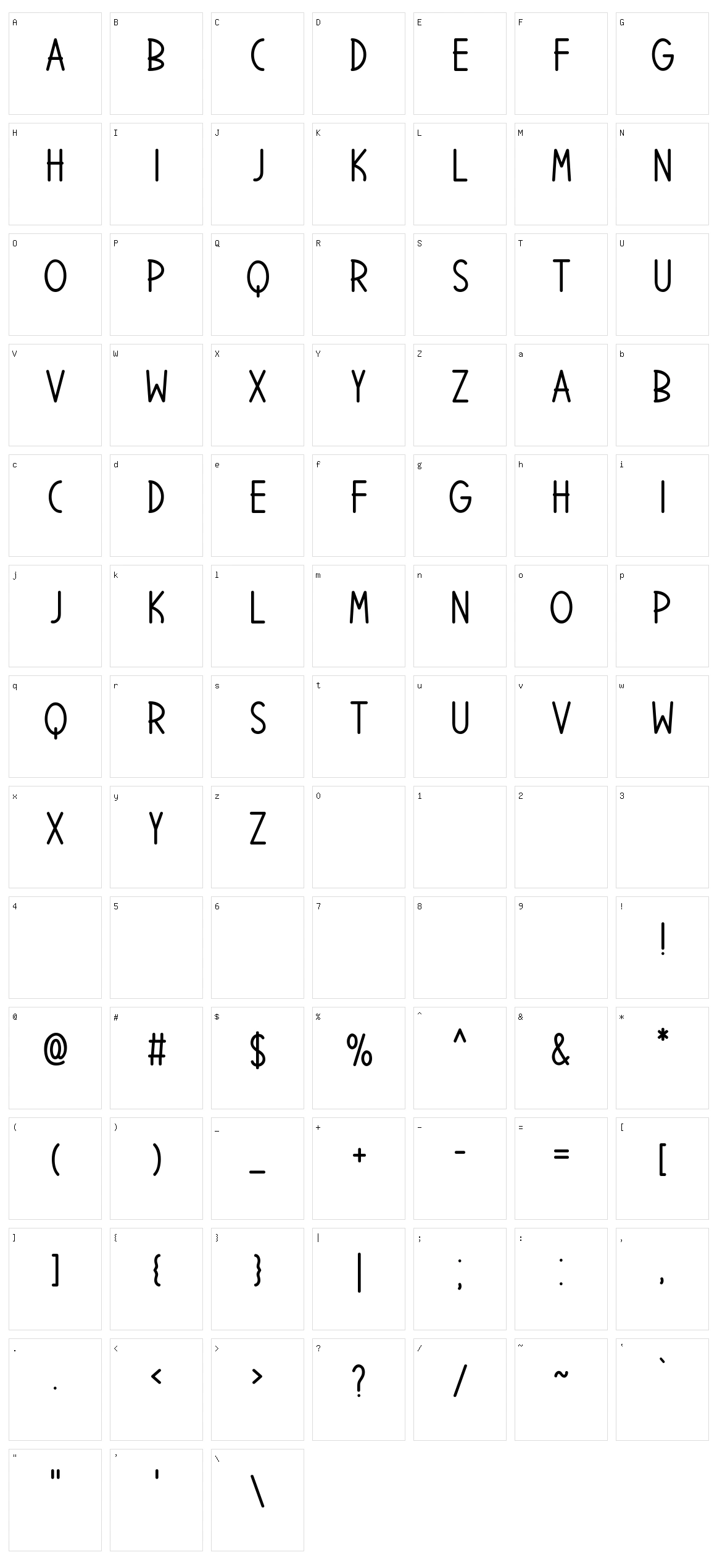 Bookish Character Set